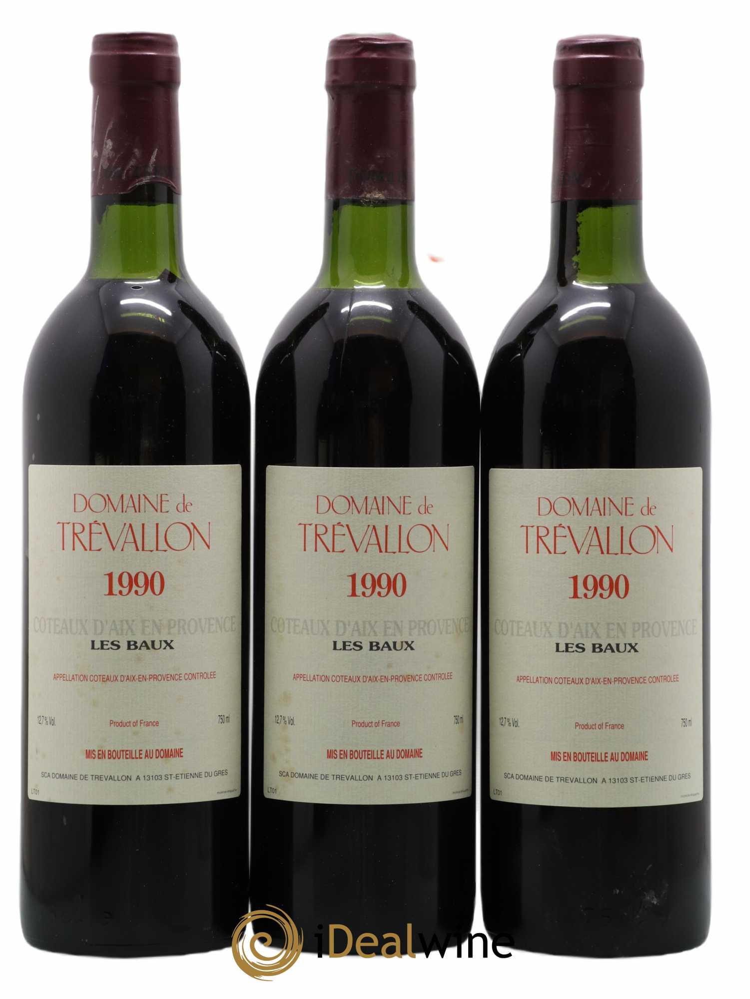 Coteaux d'Aix-en-Provence Trévallon (Domaine de) Eloi Dürrbach 1990 - Lot de 3 bouteilles - 0