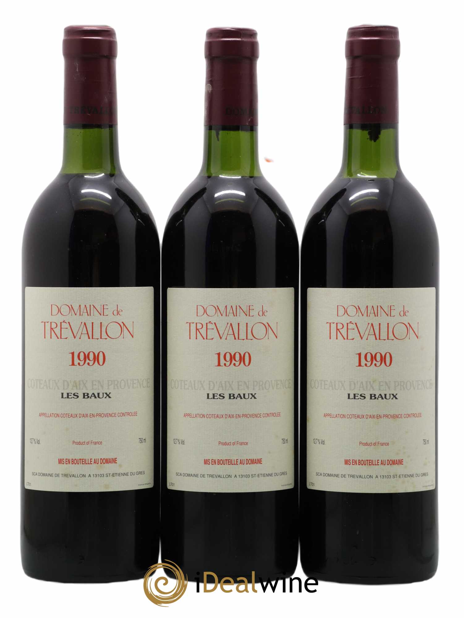 Coteaux d'Aix-en-Provence Trévallon (Domaine de) Eloi Dürrbach 1990 - Lot de 3 bouteilles - 0