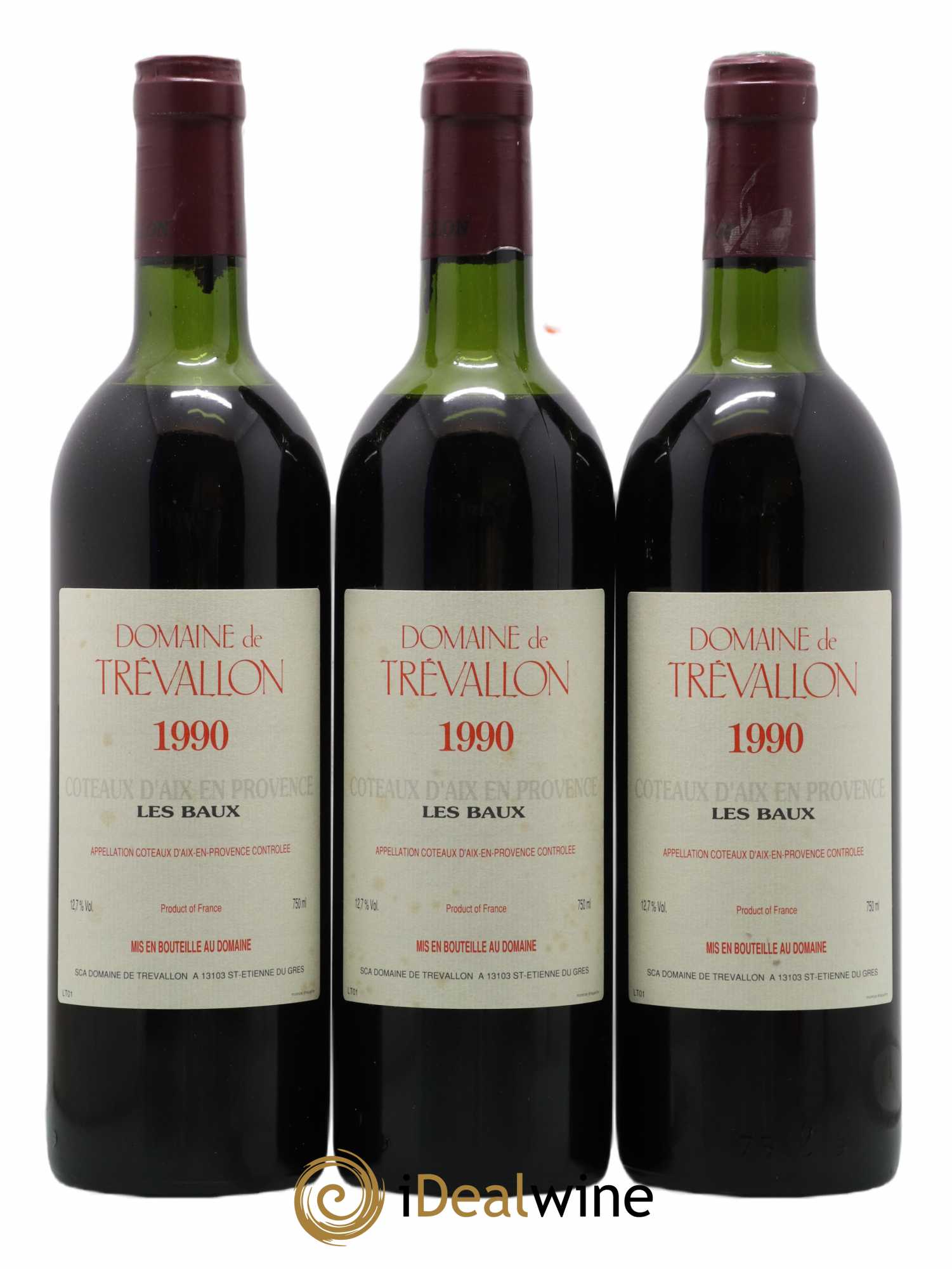 Coteaux d'Aix-en-Provence Trévallon (Domaine de) Eloi Dürrbach 1990 - Lot de 3 bouteilles - 0