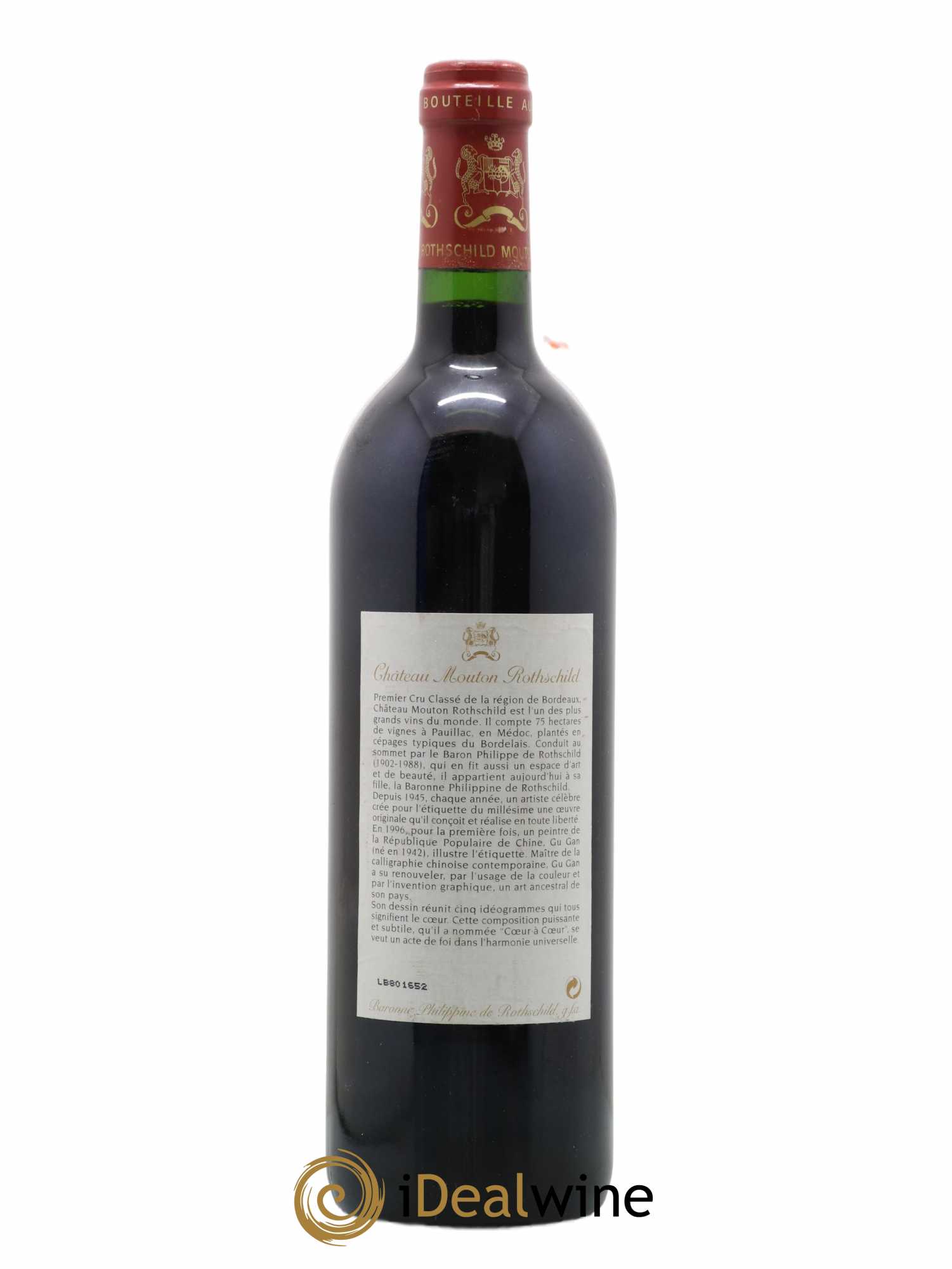Château Mouton Rothschild 1er Grand Cru Classé 1996 - Lot de 1 bouteille - 1