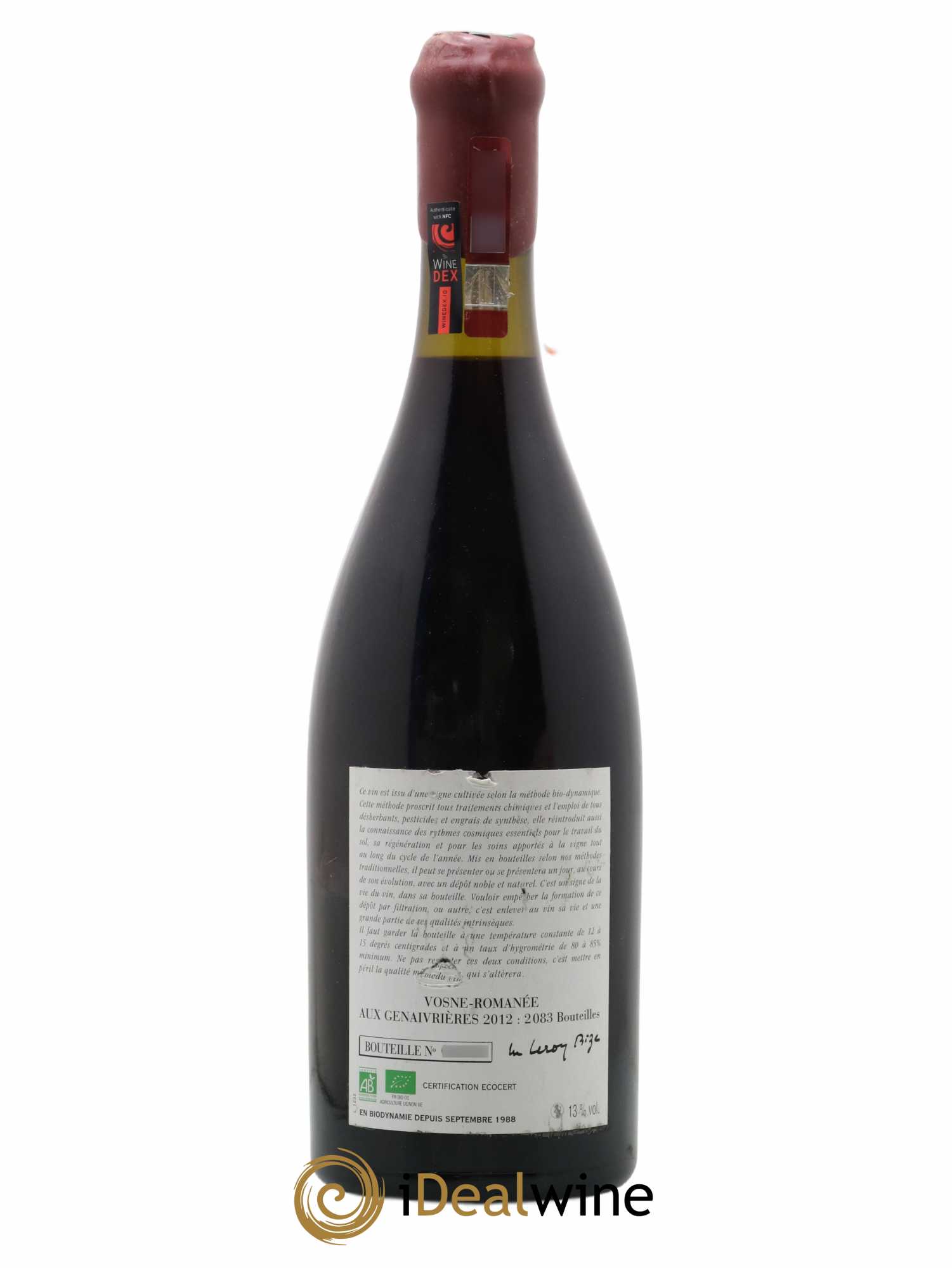 Vosne-Romanée Les Genaivrières Leroy (Domaine) 2012 - Posten von 1 Flasche - 1