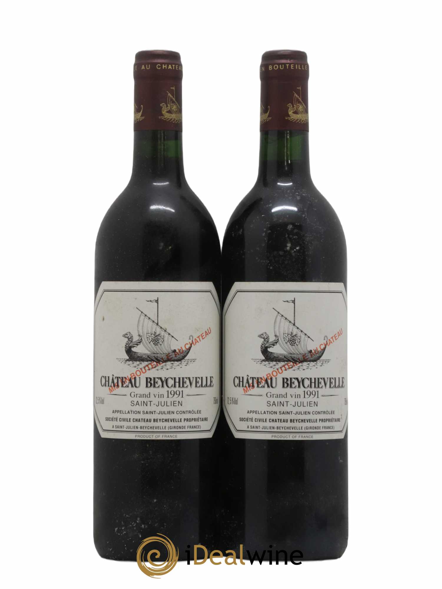 Château Beychevelle 4ème Grand Cru Classé 1991 - Lot de 2 bouteilles - 0