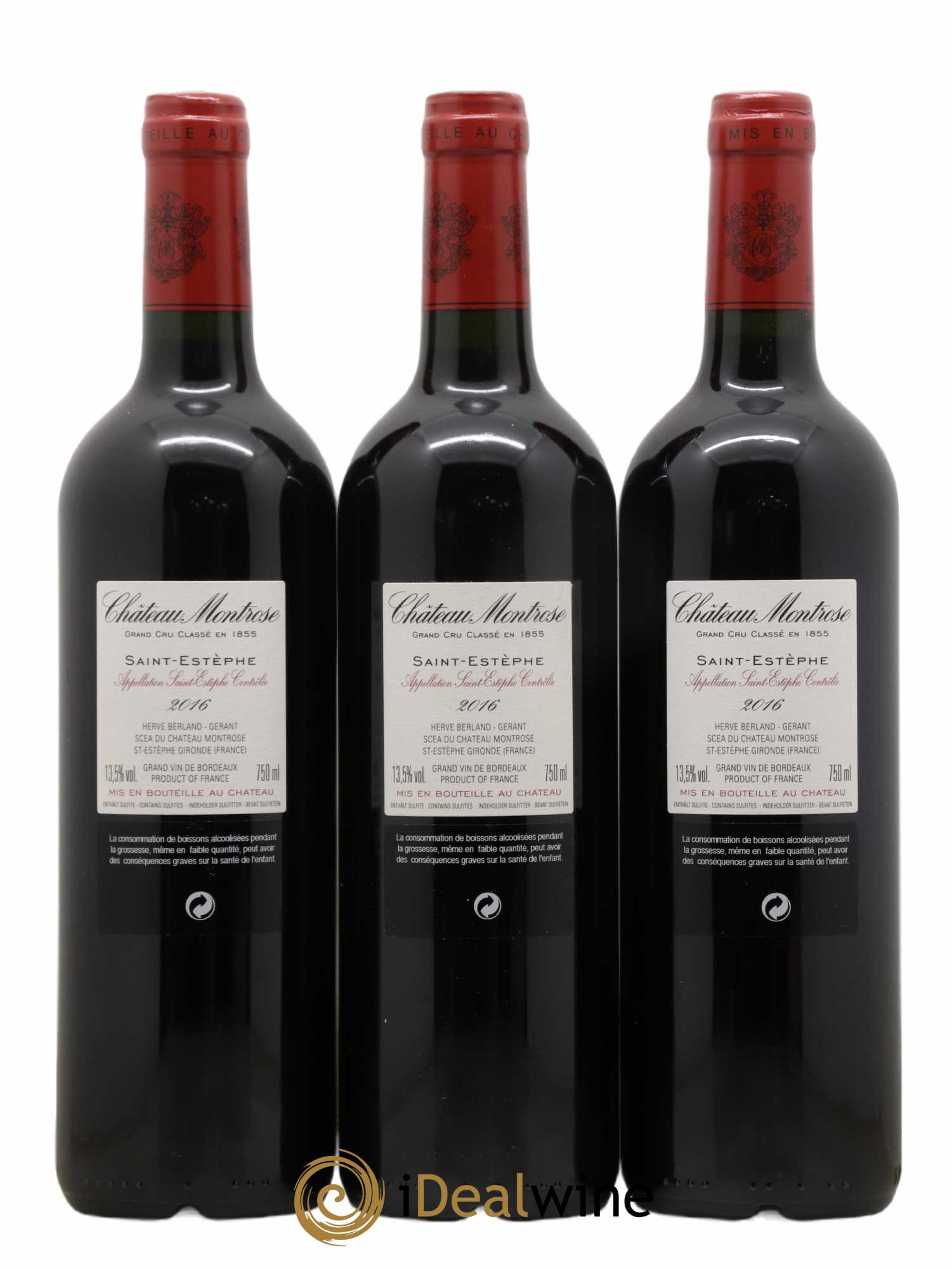 Château Montrose 2ème Grand Cru Classé 2016 - Lot of 3 bottles - 1