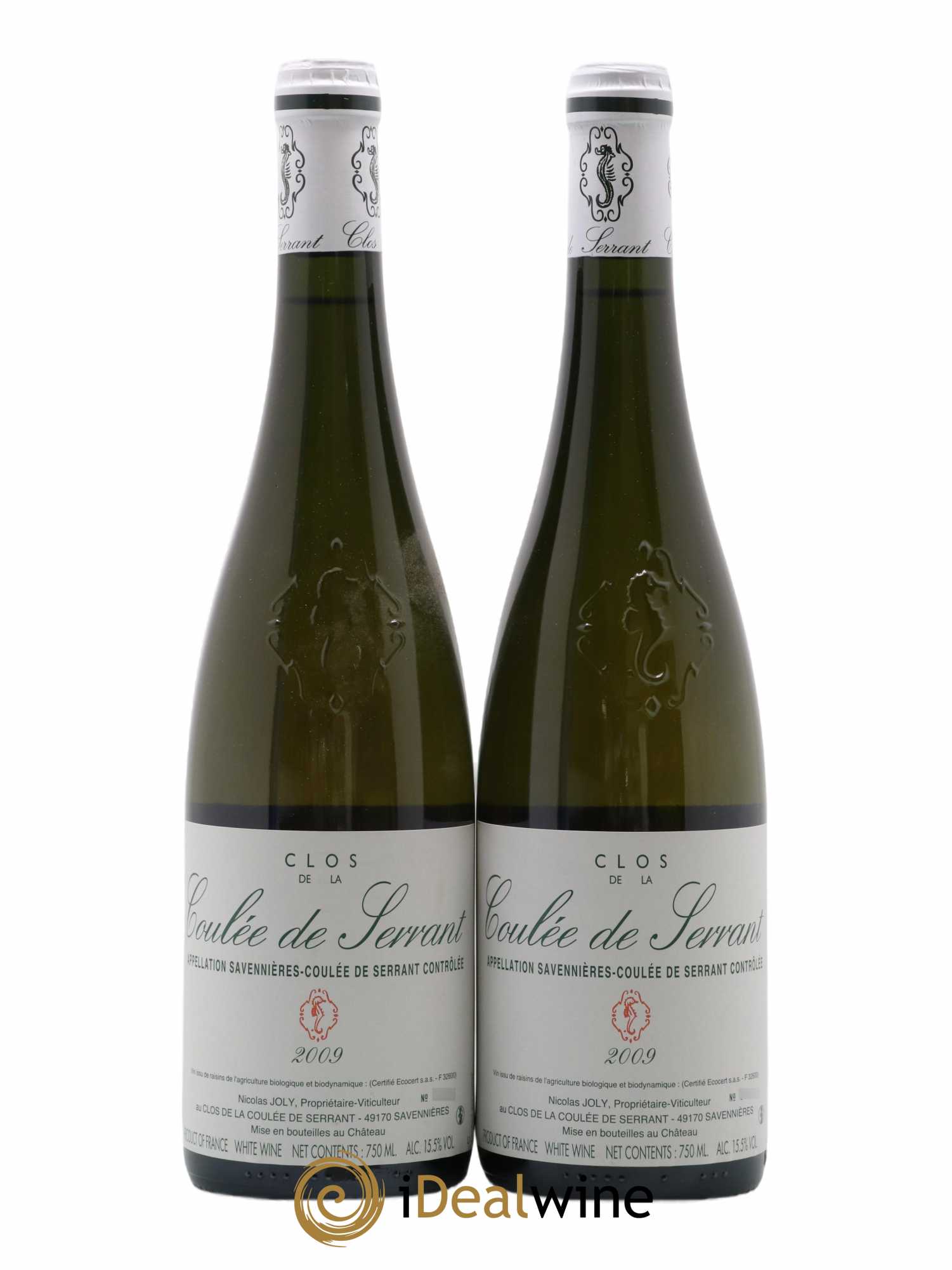 Savennières Clos de la Coulée de Serrant Vignobles de la Coulée de Serrant - Nicolas Joly 2009 - Lot de 2 bouteilles - 0