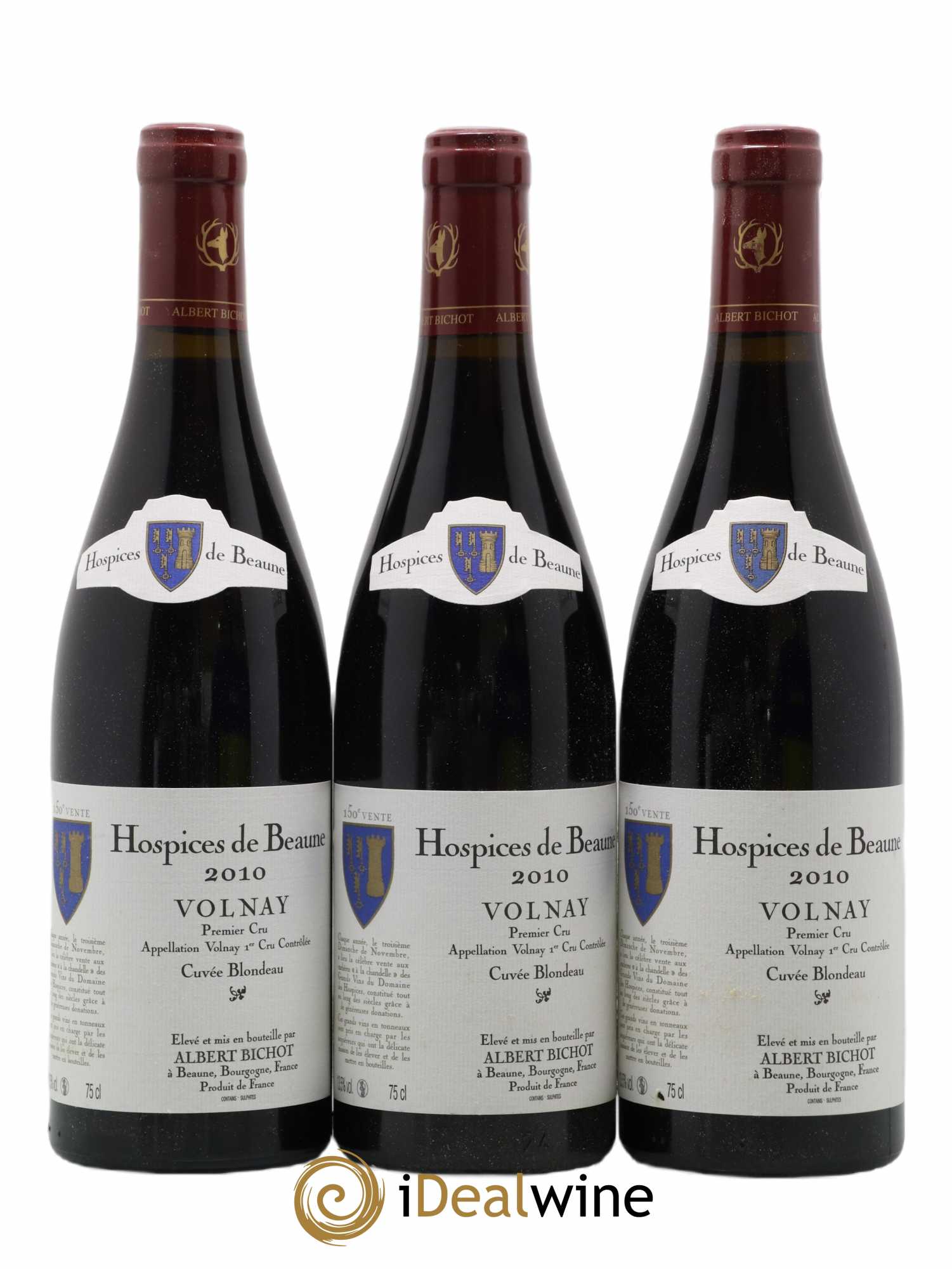 Volnay 1er Cru Hospices de Beaune cuvée Blondeau Albert Bichot 2010 - Posten von 3 Flaschen - 0