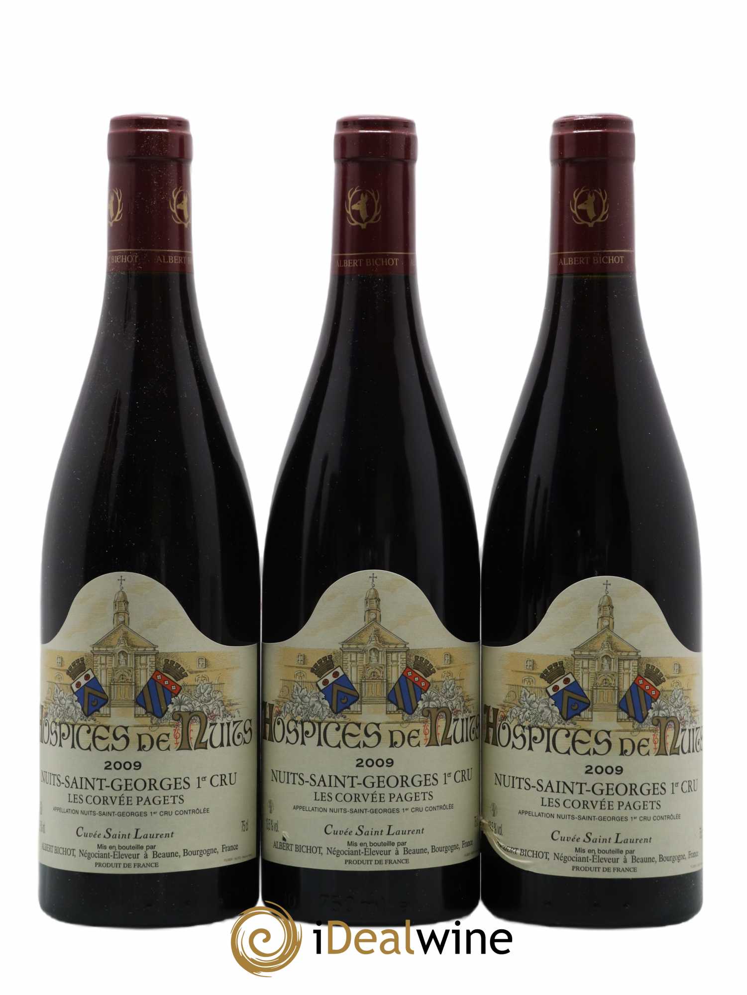 Nuits-Saint-Georges 1er Cru Corvees Paget Cuvee St Laurent Bichot Hospices De Nuits 2009 - Posten von 6 Flaschen - 1