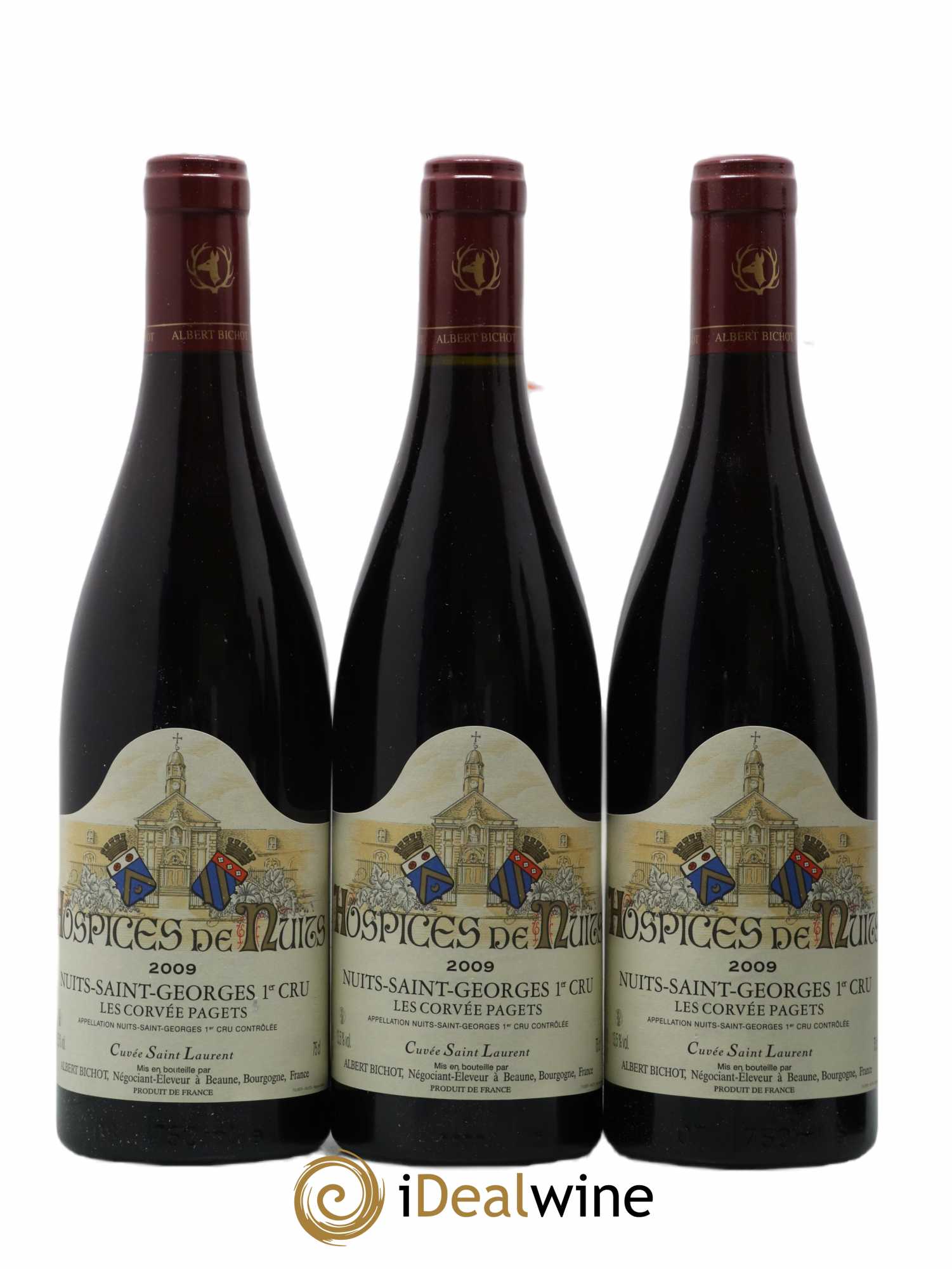 Nuits-Saint-Georges 1er Cru Corvees Paget Cuvee St Laurent Bichot Hospices De Nuits 2009 - Posten von 6 Flaschen - 2