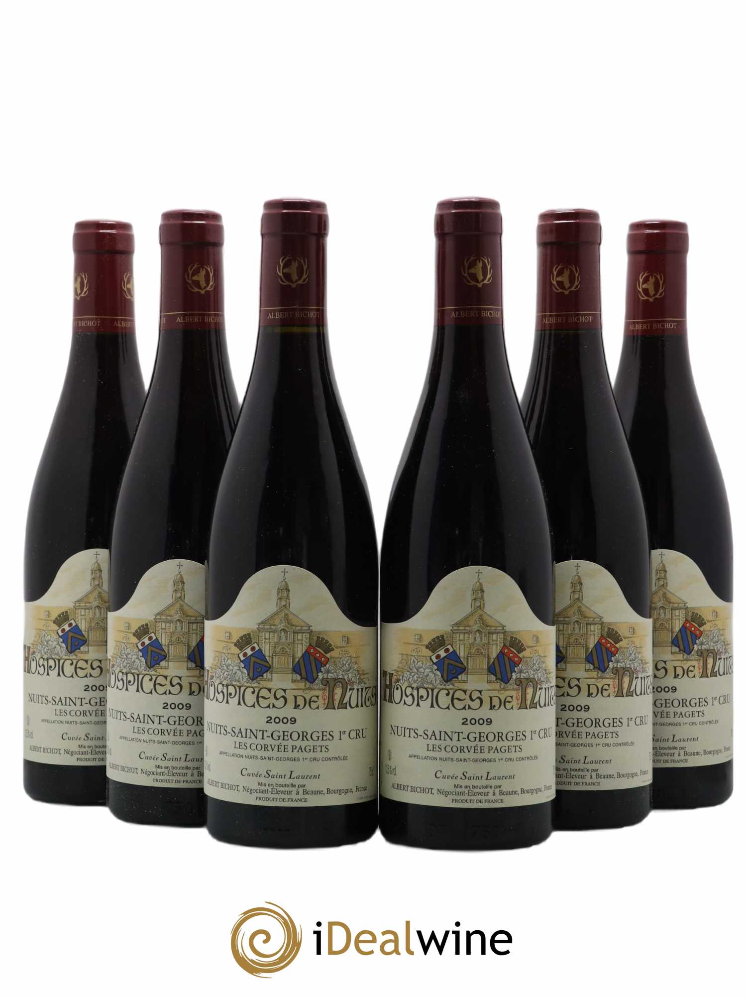 Nuits-Saint-Georges 1er Cru Corvees Paget Cuvee St Laurent Bichot Hospices De Nuits 2009 - Posten von 6 Flaschen - 0