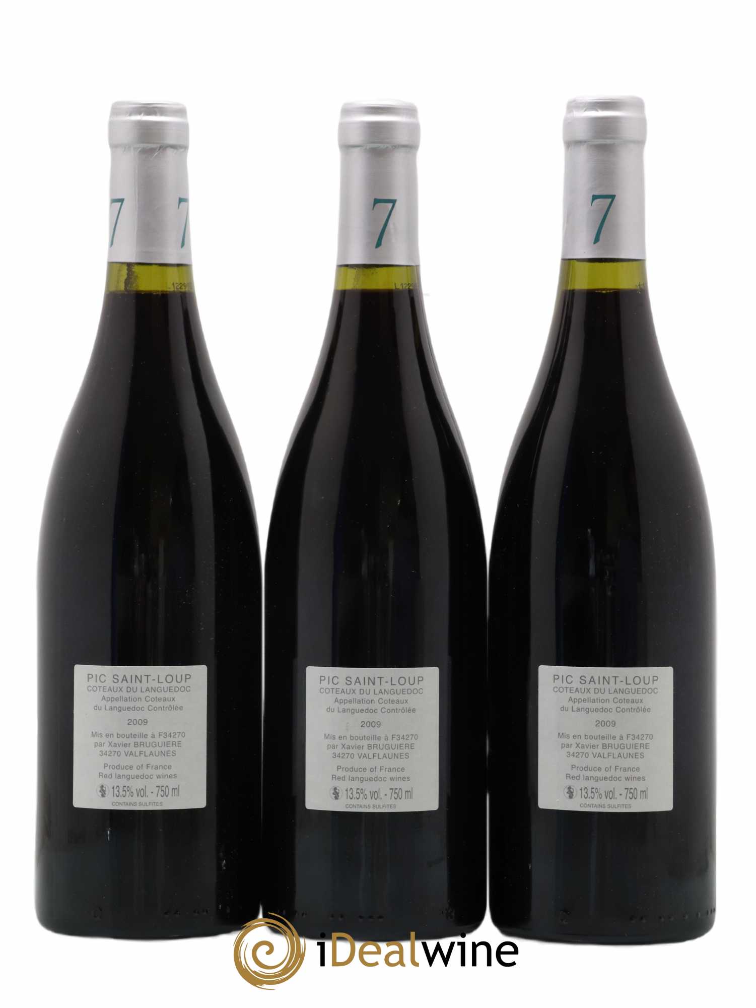 Pic Saint-Loup Mas Bruguière Le Septième Guilhem et Xavier Bruguière 2009 - Lot de 3 bouteilles - 1