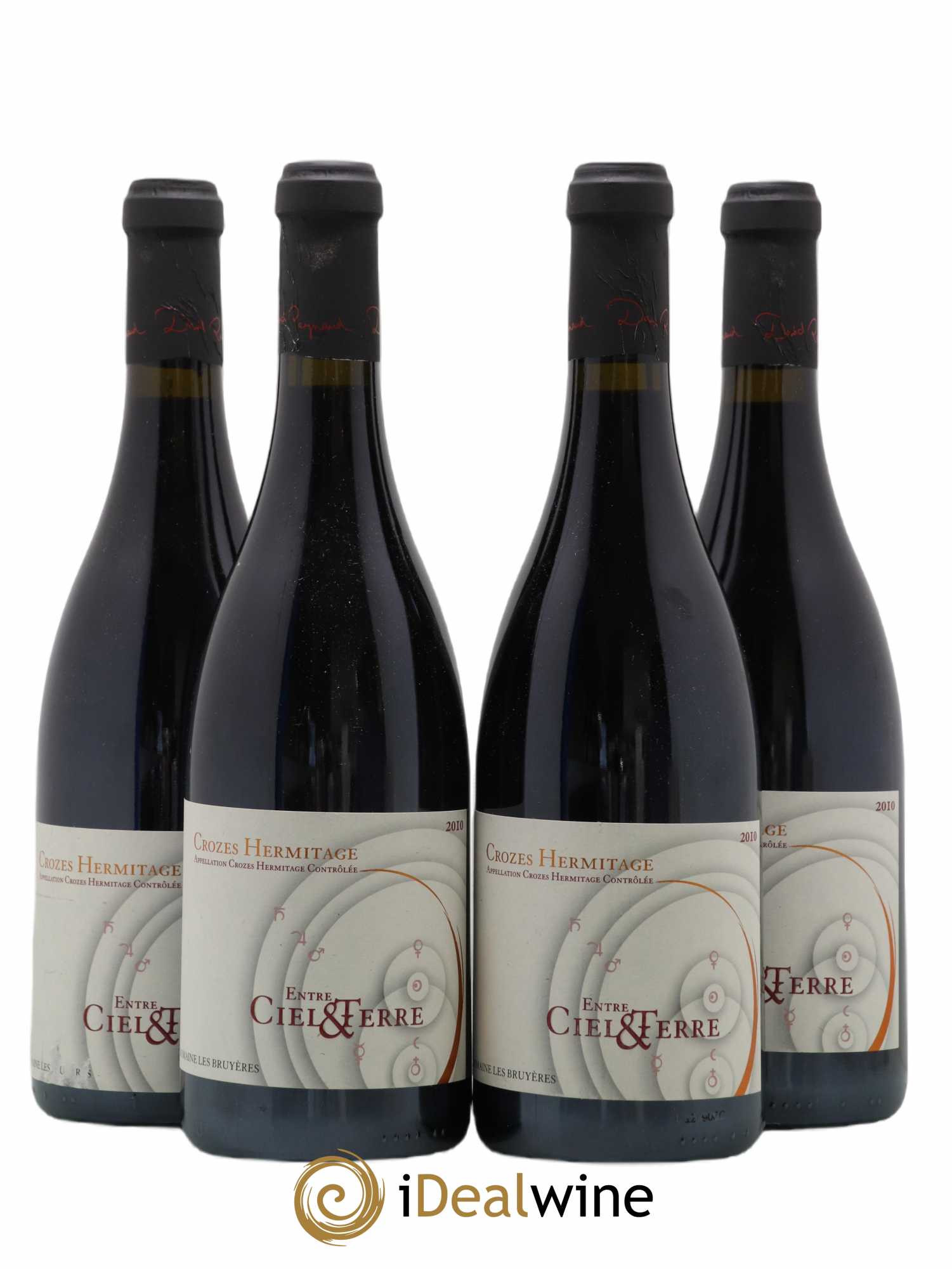Crozes-Hermitage Entre Ciel Et Terre Les Bruyeres D Reynaud 2010 - Posten von 4 Flaschen - 0