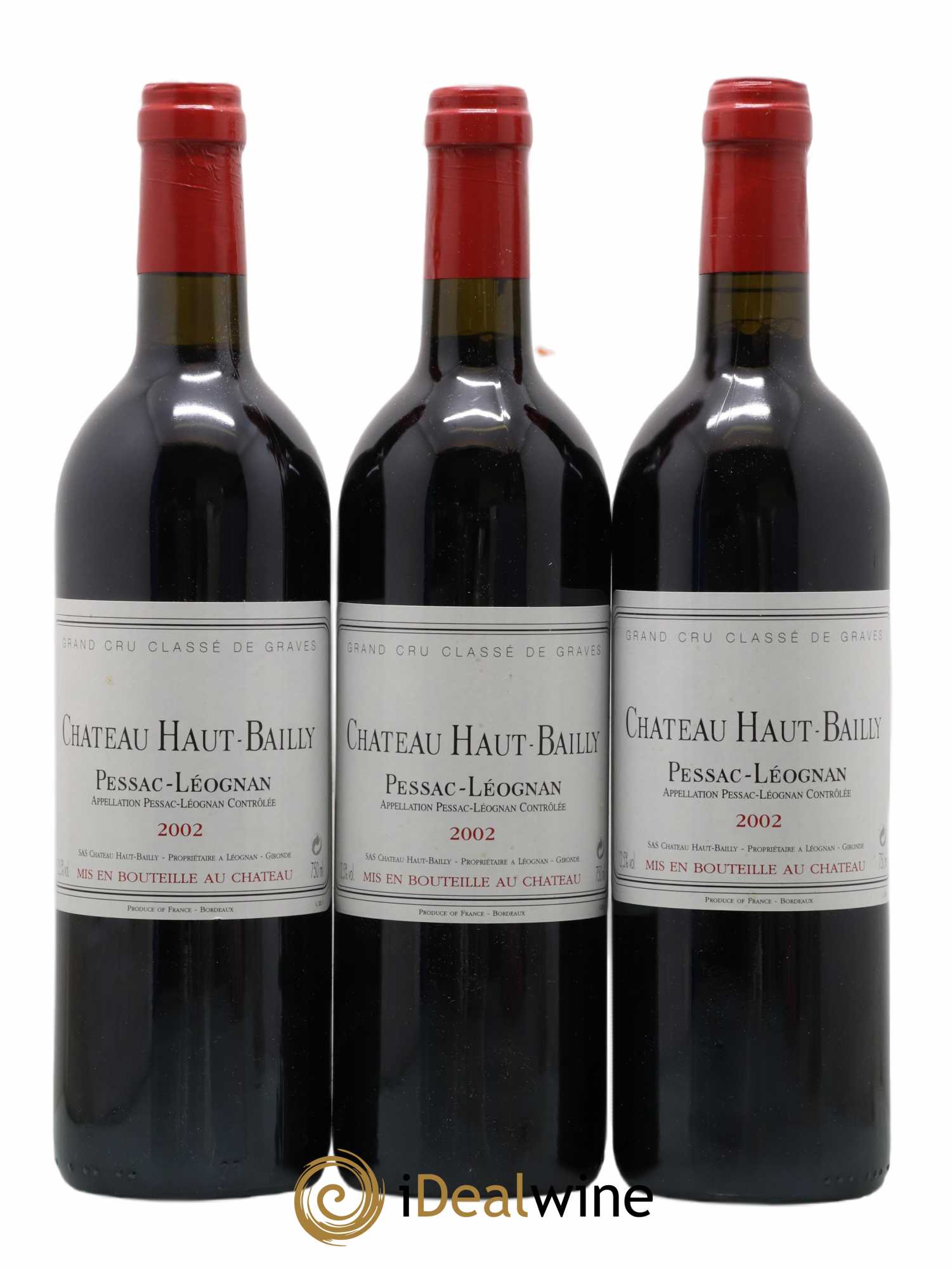 Château Haut-Bailly Cru Classé de Graves 2002 - Lot de 3 bouteilles - 0