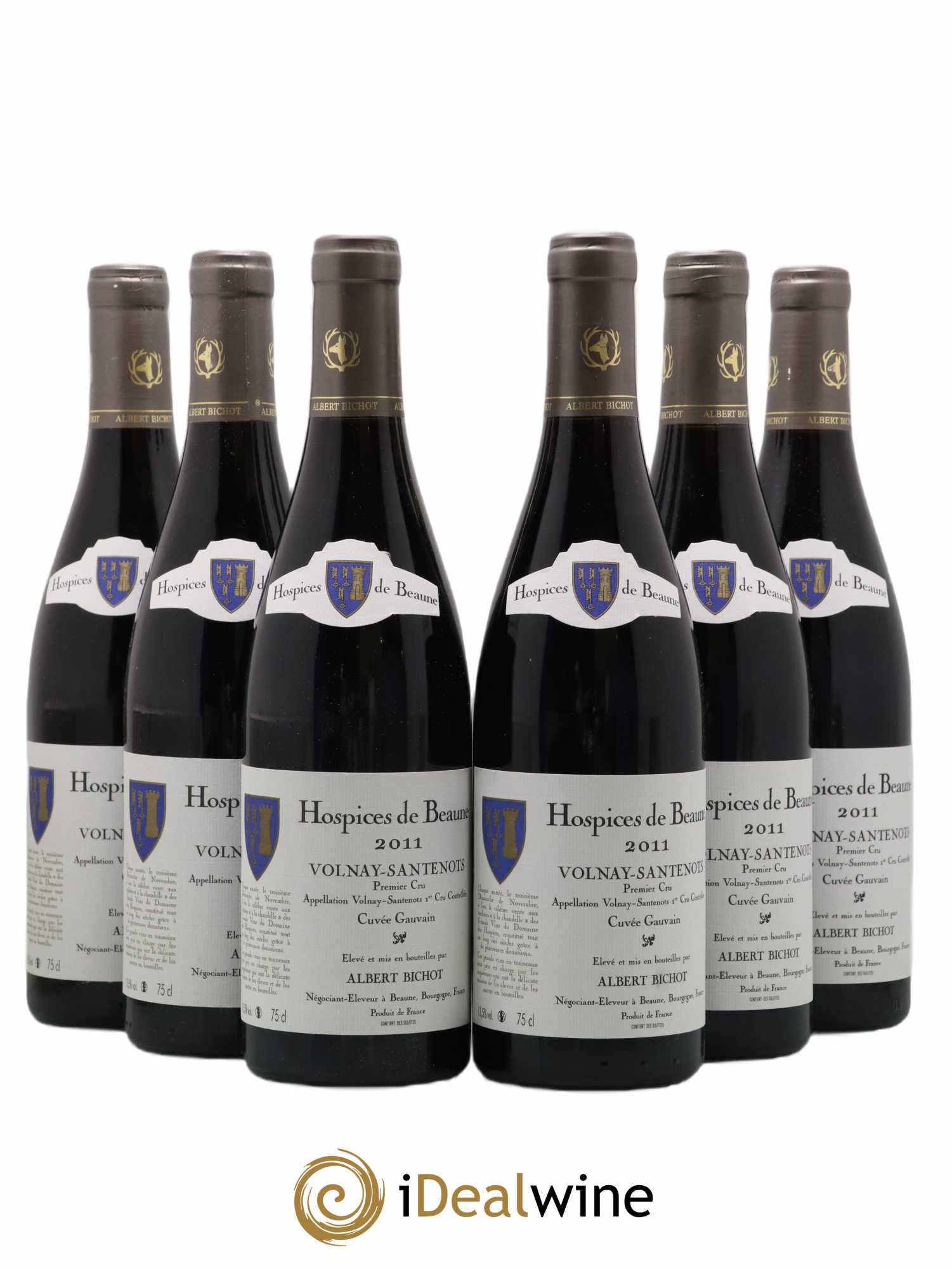 Volnay 1er Cru Santenot cuvée Gauvain Hospices de Beaune Albert Bichot 2011 - Posten von 6 Flaschen - 0