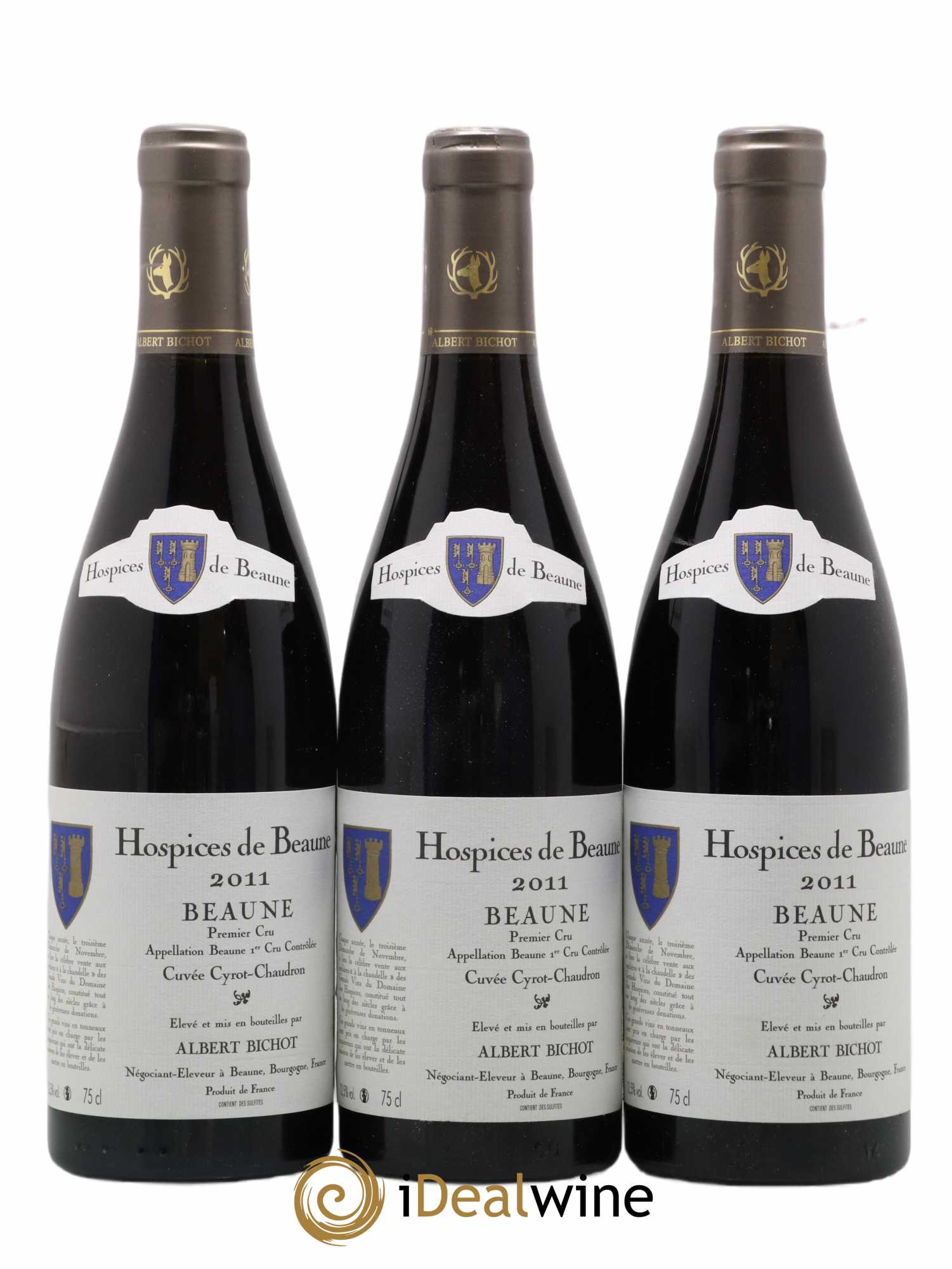 Beaune 1er Cru Cyrot Chaudron Hospices De Beaune Albert Bichot 2011 - Posten von 6 Flaschen - 1