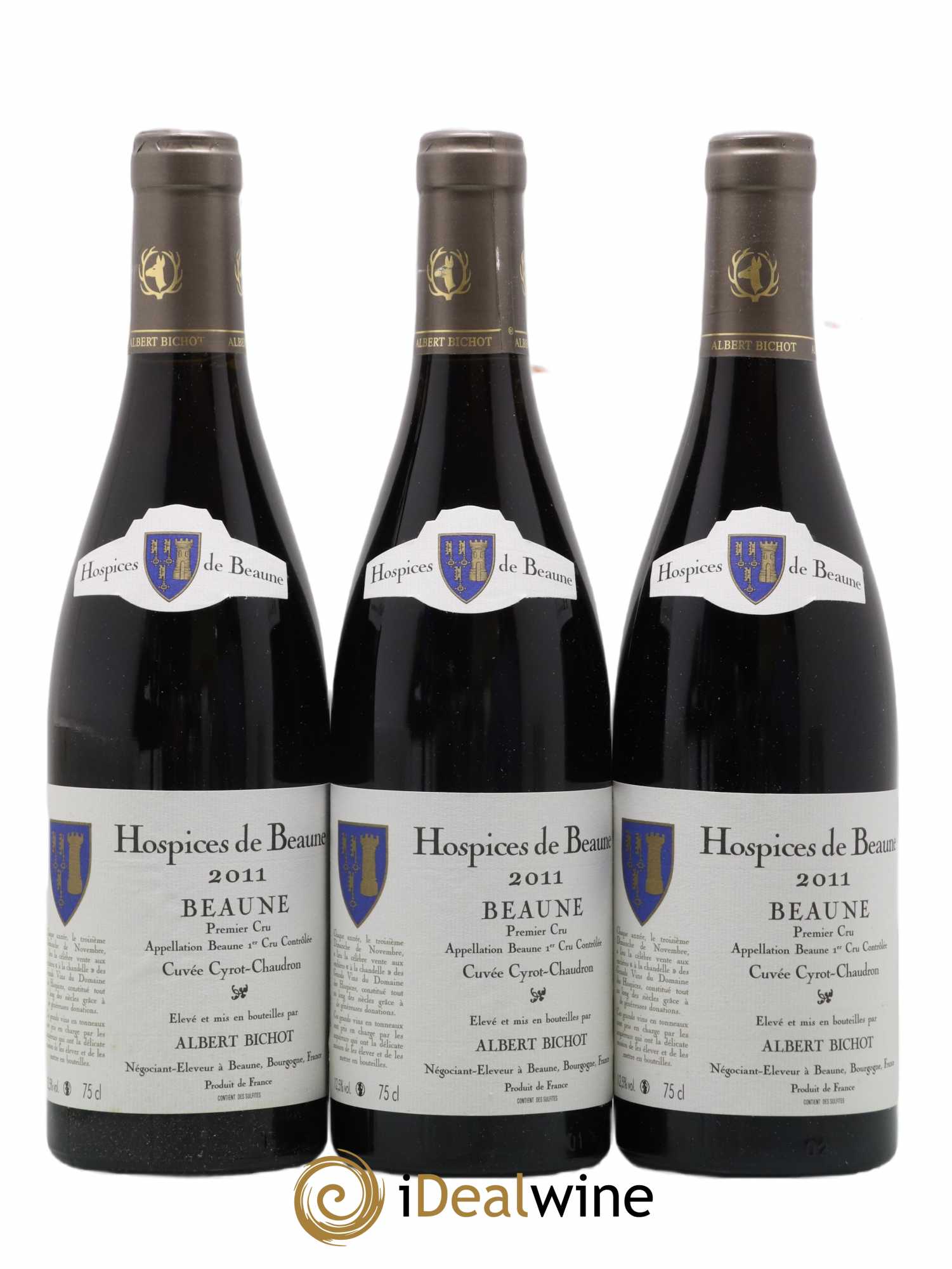 Beaune 1er Cru Cyrot Chaudron Hospices De Beaune Albert Bichot 2011 - Posten von 6 Flaschen - 2
