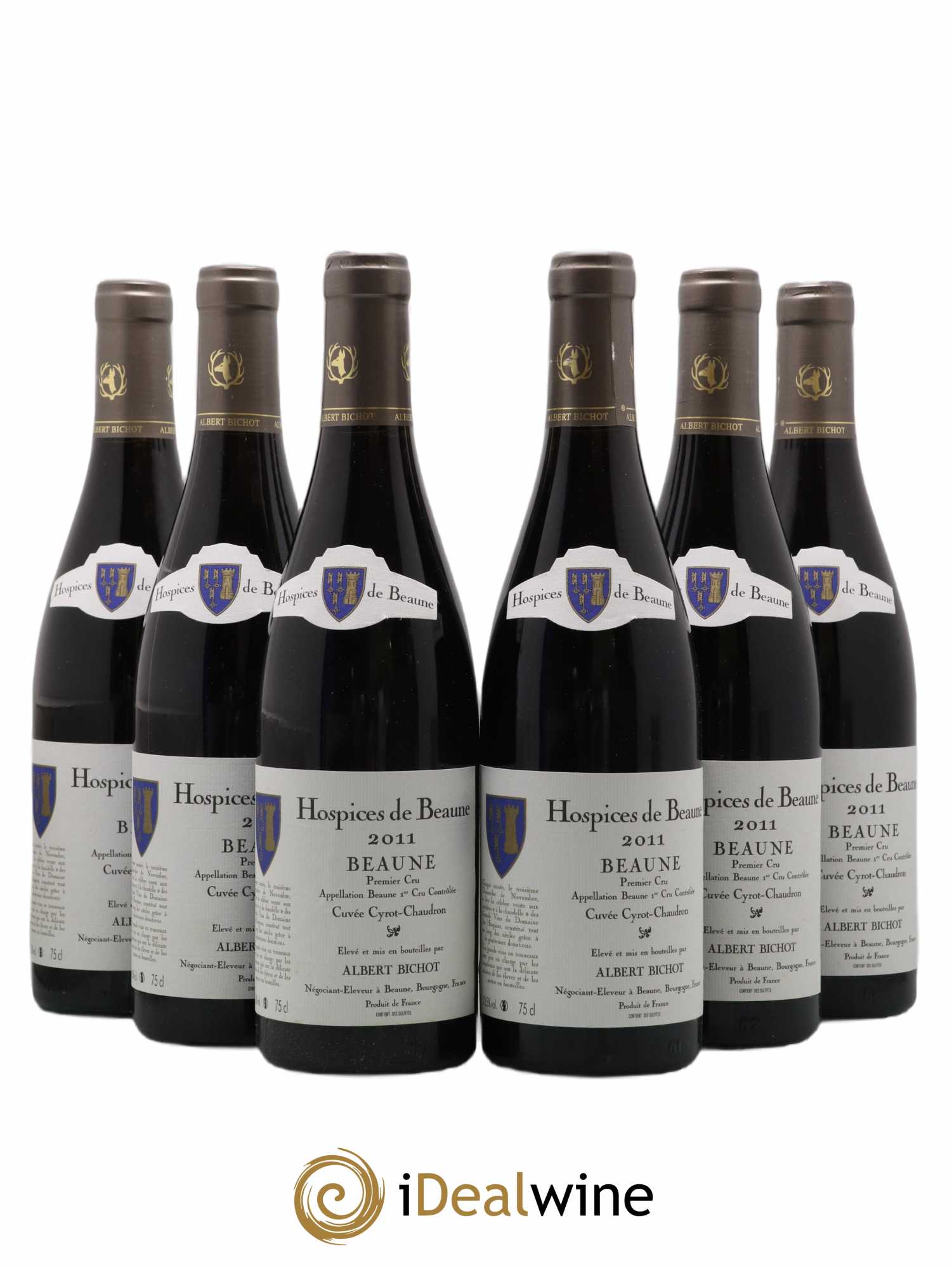 Beaune 1er Cru Cyrot Chaudron Hospices De Beaune Albert Bichot 2011 - Posten von 6 Flaschen - 0