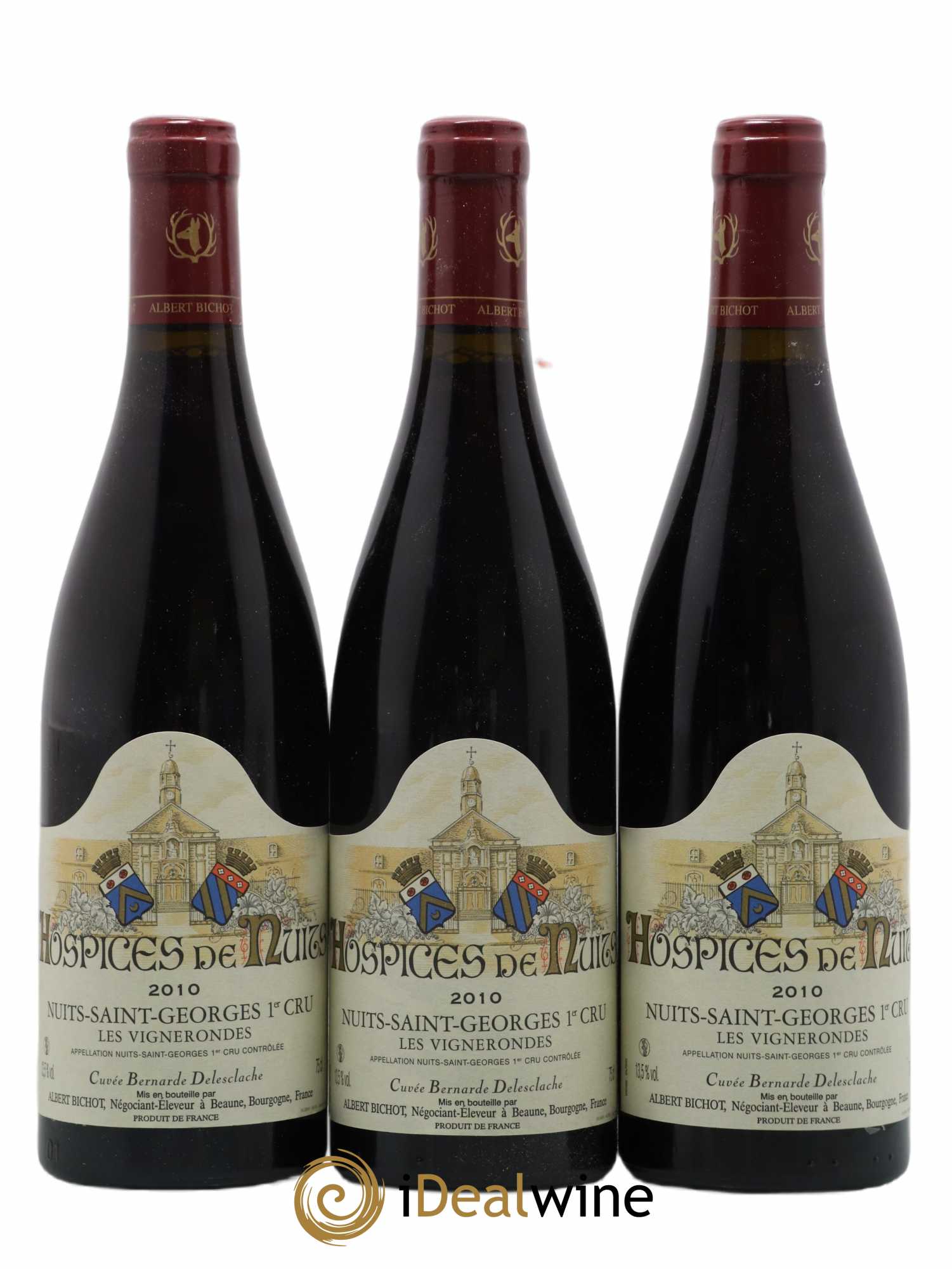Nuits-Saint-Georges 1er Cru Hospice de Nuits Les Vignerondes Cuvee Bernarde Delesclache Albert Bichot 2010 - Lot of 6 bottles - 1