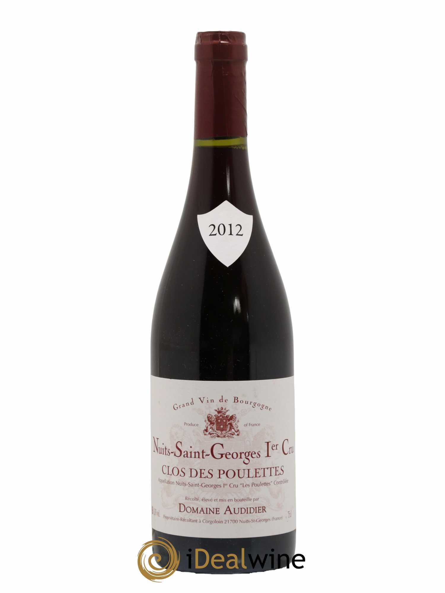 Nuits-Saint-Georges 1er Cru Clos des poulettes Domaine Audidier 2012 - Lot de 1 bouteille - 0
