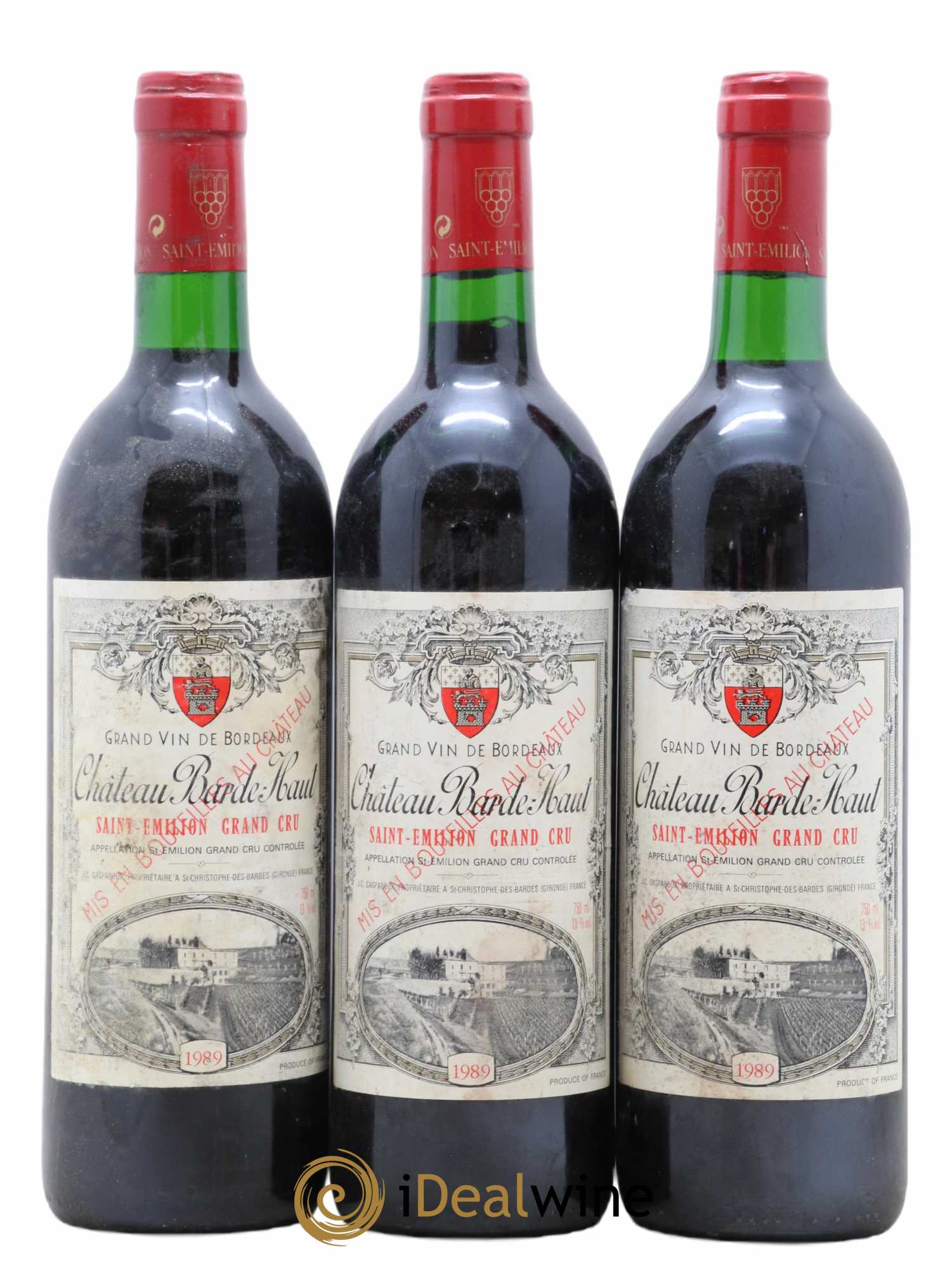 Château Barde Haut Grand Cru Classé 1989 - Lot de 3 bouteilles - 0