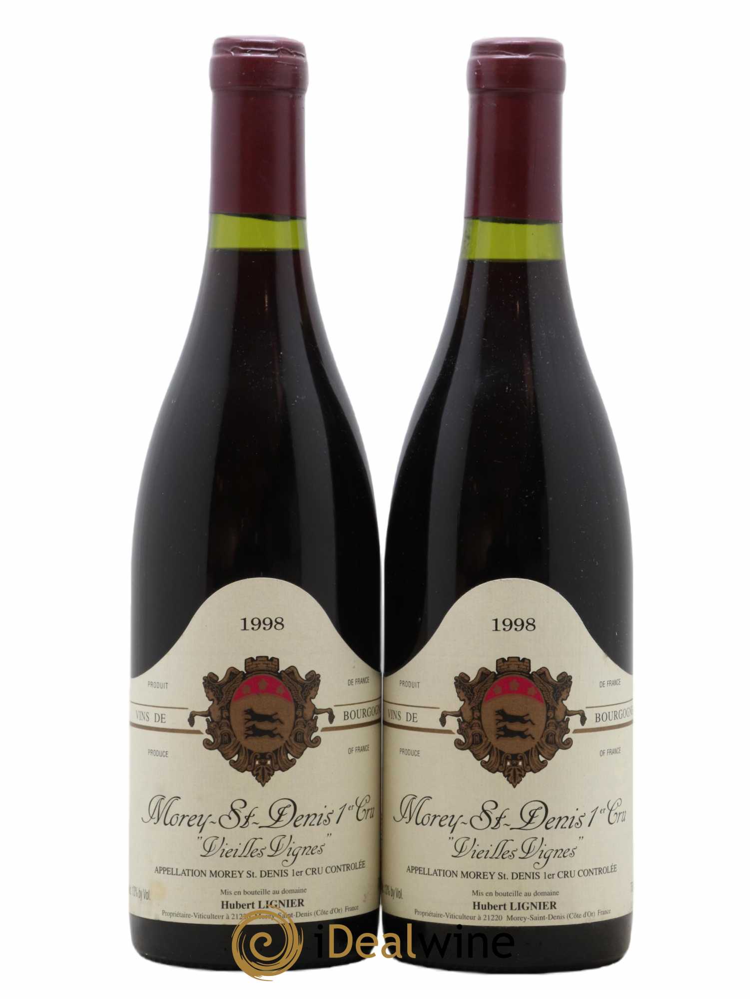 Morey-Saint-Denis 1er Cru Vieilles Vignes Hubert Lignier (Domaine) 1998 - Lot de 2 bouteilles - 0