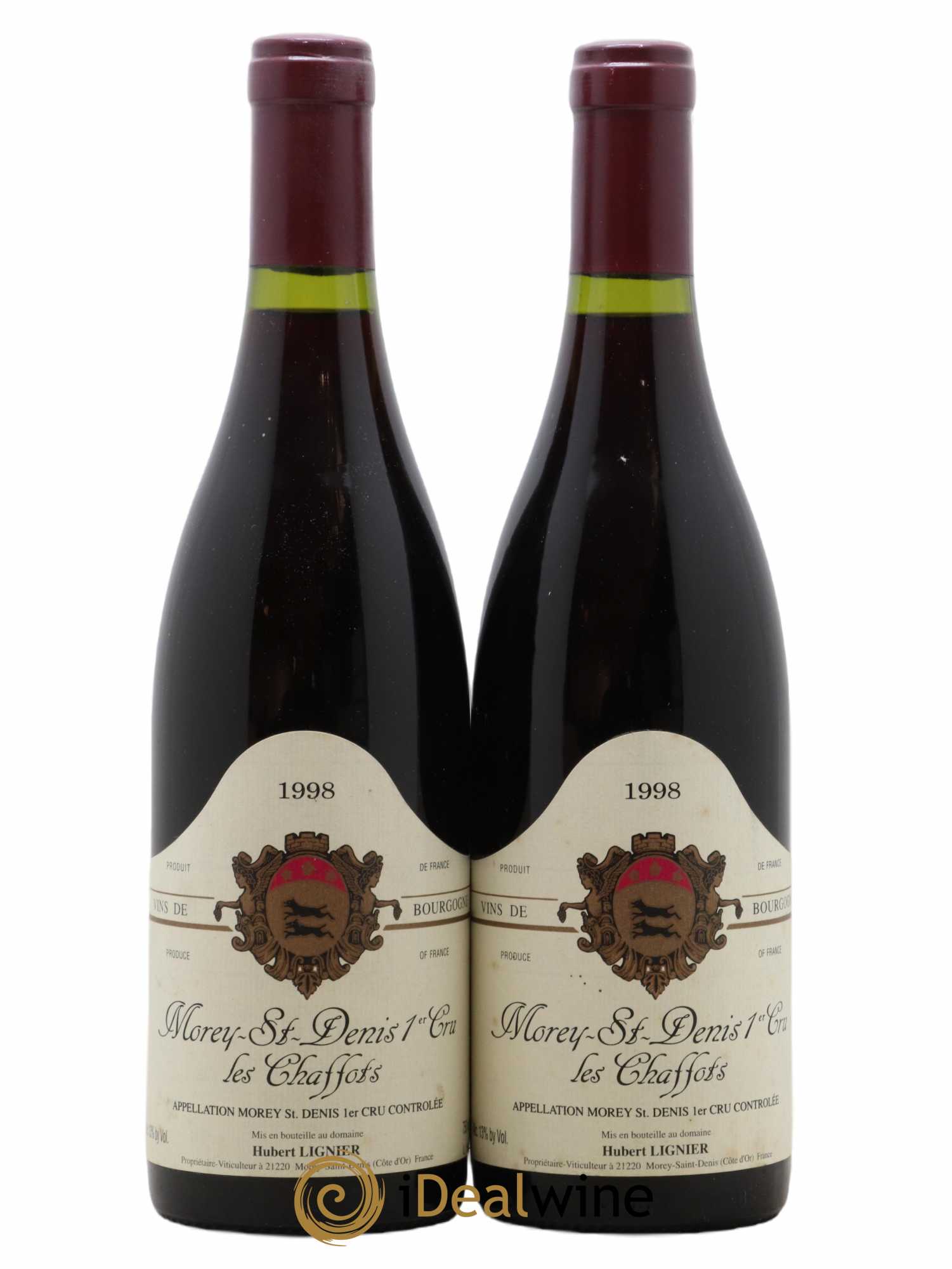 Morey-Saint-Denis 1er Cru Les Chaffots Lucie et Auguste Lignier 1998 - Lot de 2 bouteilles - 0