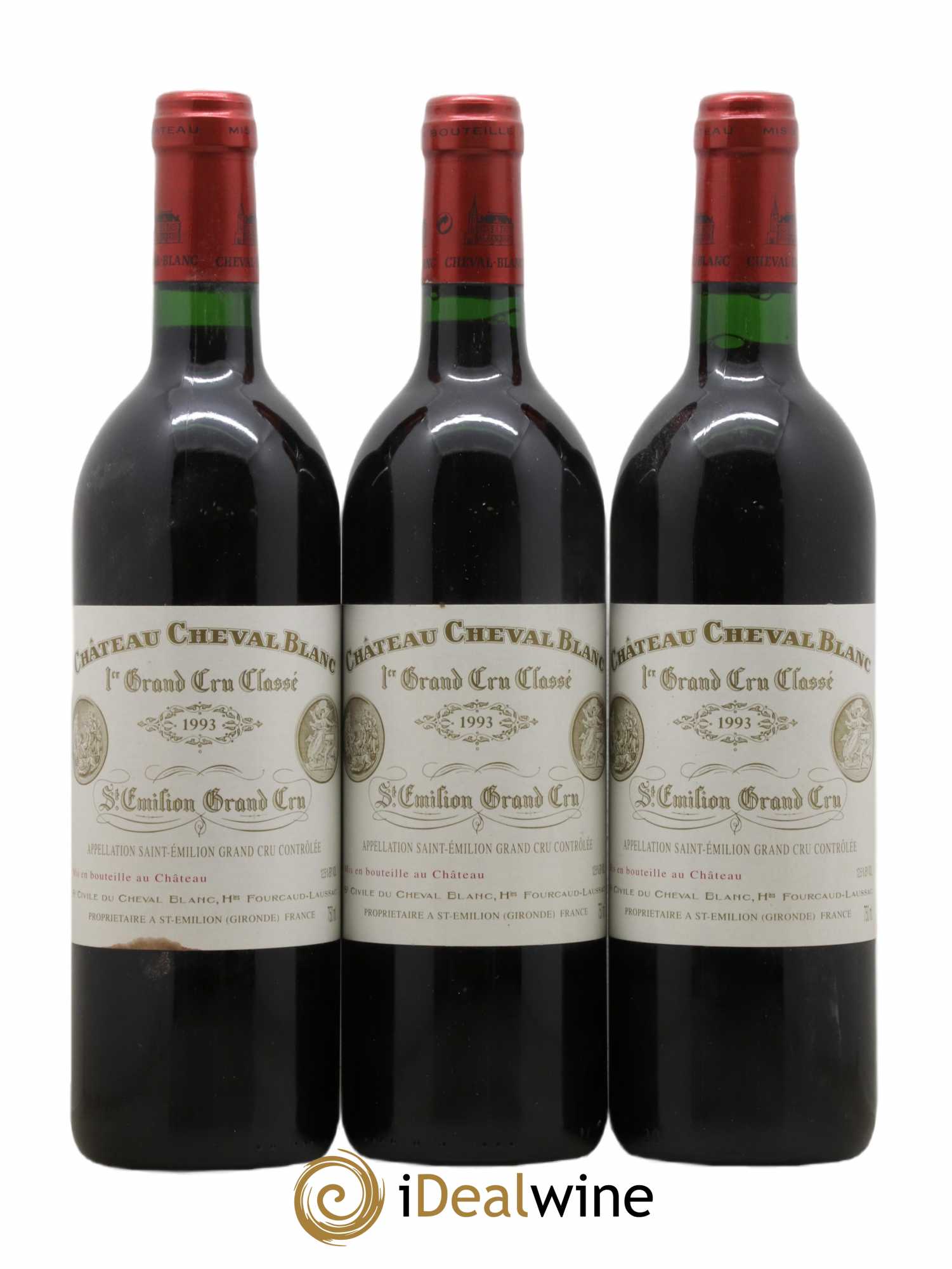 Château Cheval Blanc 1er Grand Cru Classé A 1993 - Lot of 3 bottles - 0