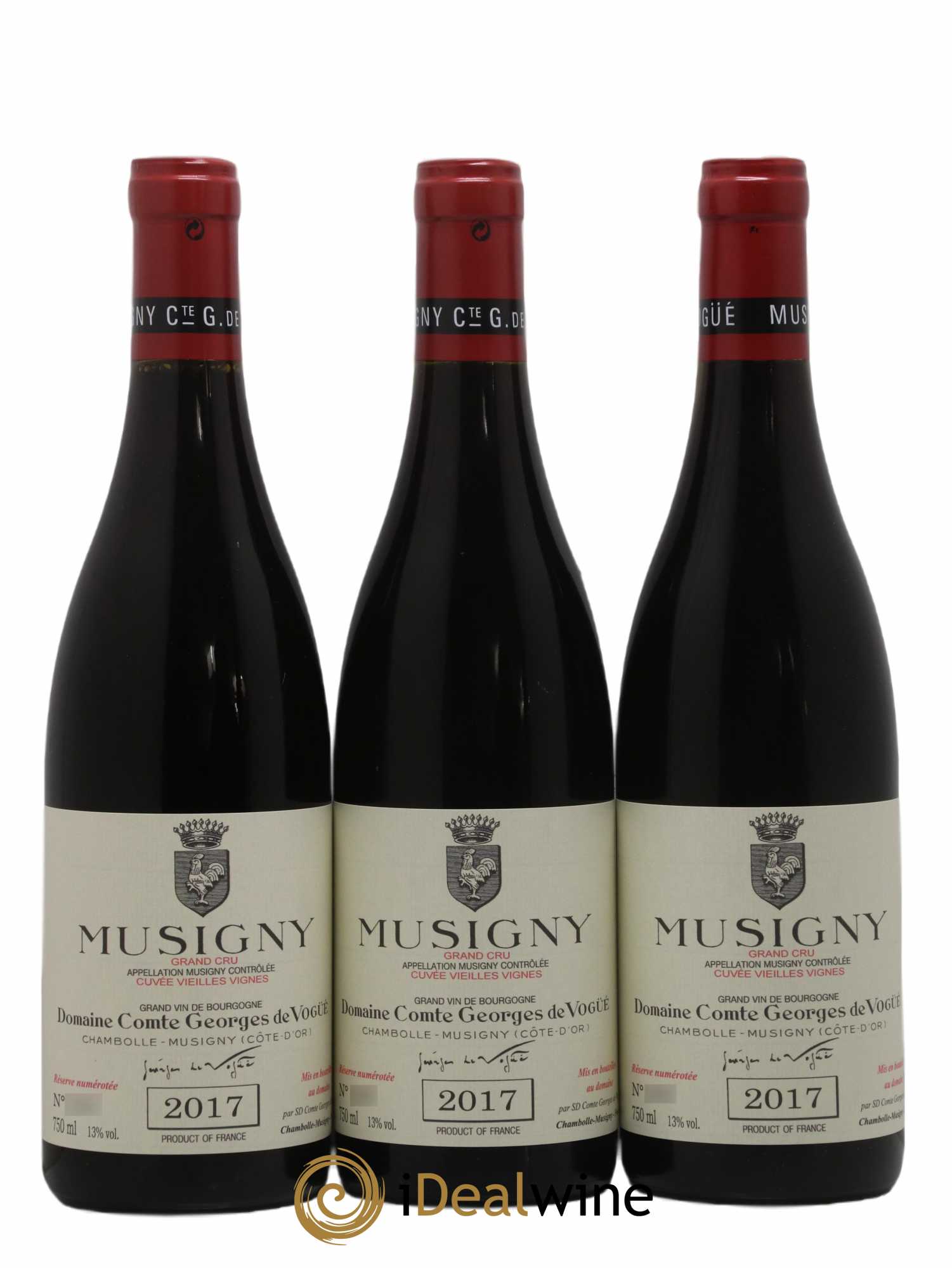 Musigny Grand Cru Cuvée Vieilles Vignes Comte Georges de Vogüé 2017 - Lot of 3 bottles - 0