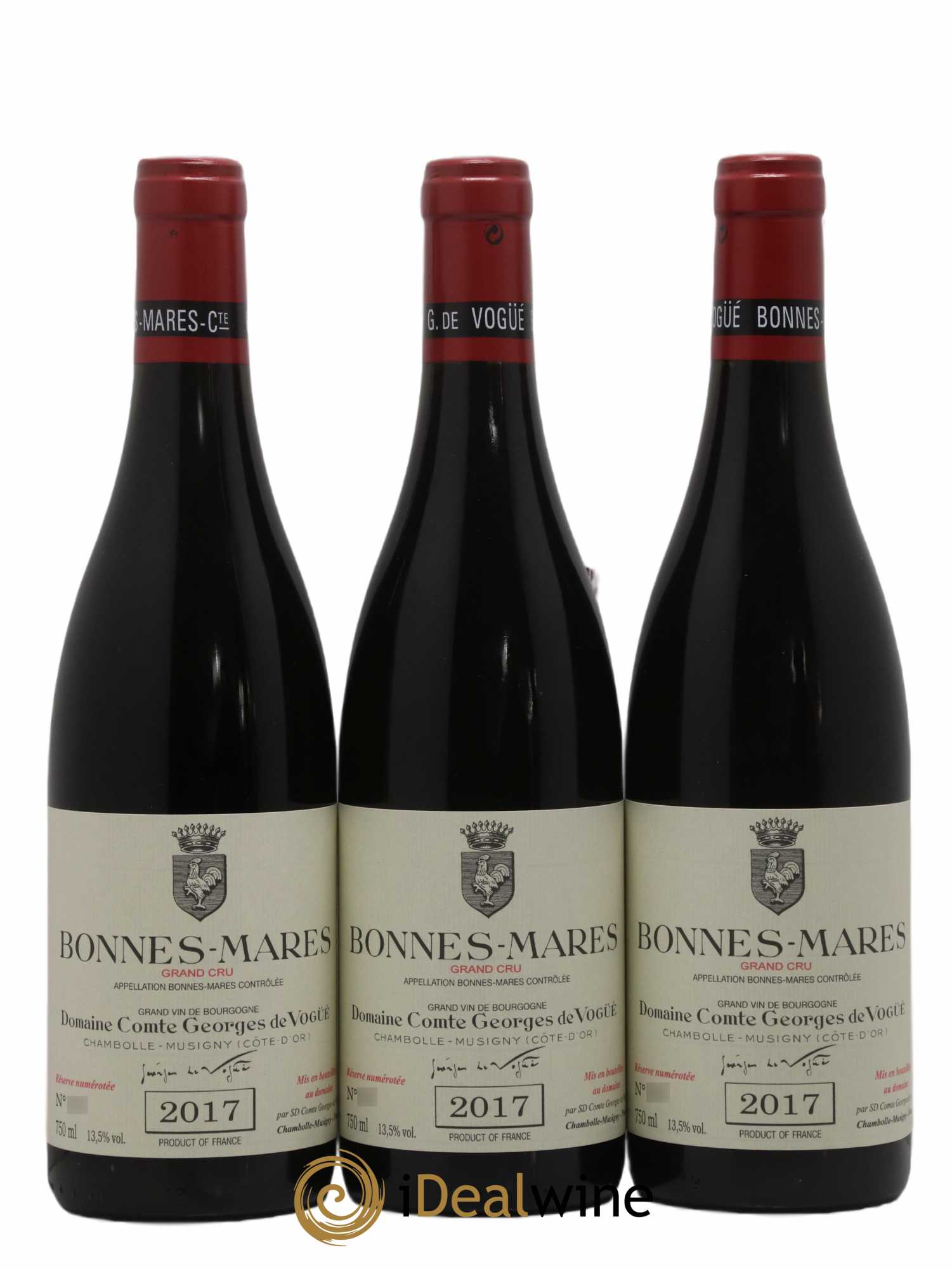Bonnes-Mares Grand Cru Comte Georges de Vogüé 2017 - Lot of 3 bottles - 0
