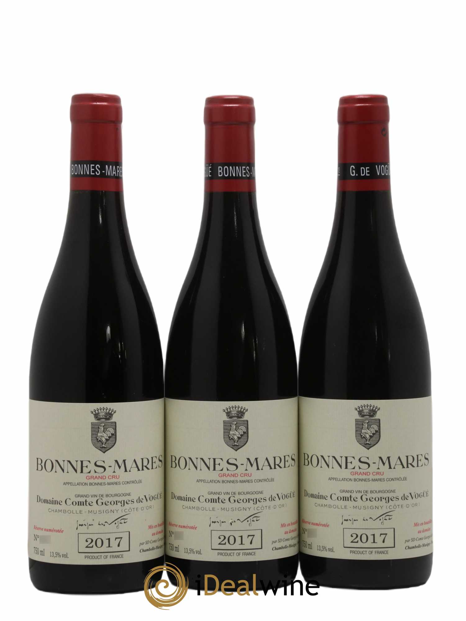 Bonnes-Mares Grand Cru Comte Georges de Vogüé 2017 - Lot of 3 bottles - 0