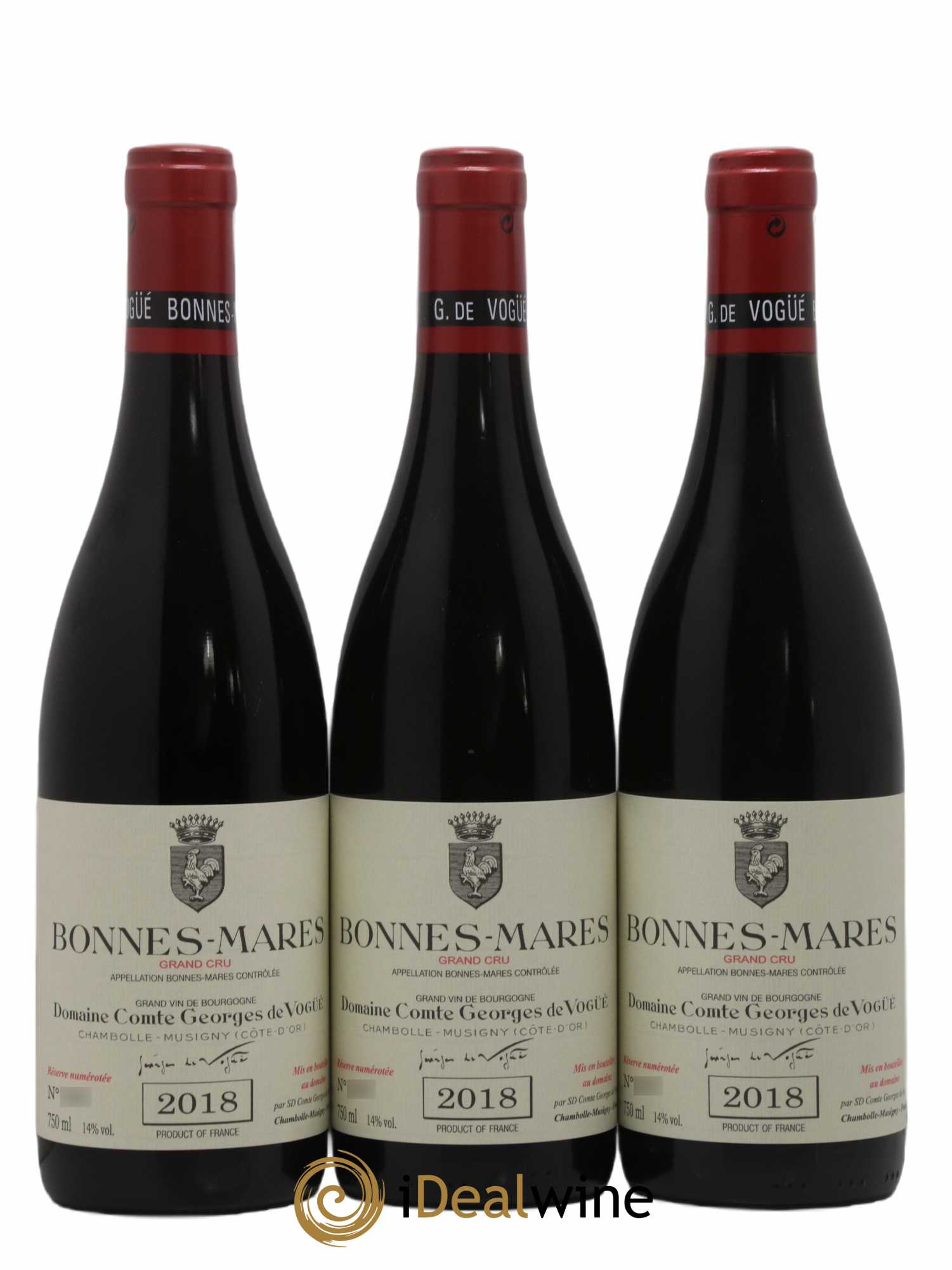 Bonnes-Mares Grand Cru Comte Georges de Vogüé 2018 - Lot of 3 bottles - 0