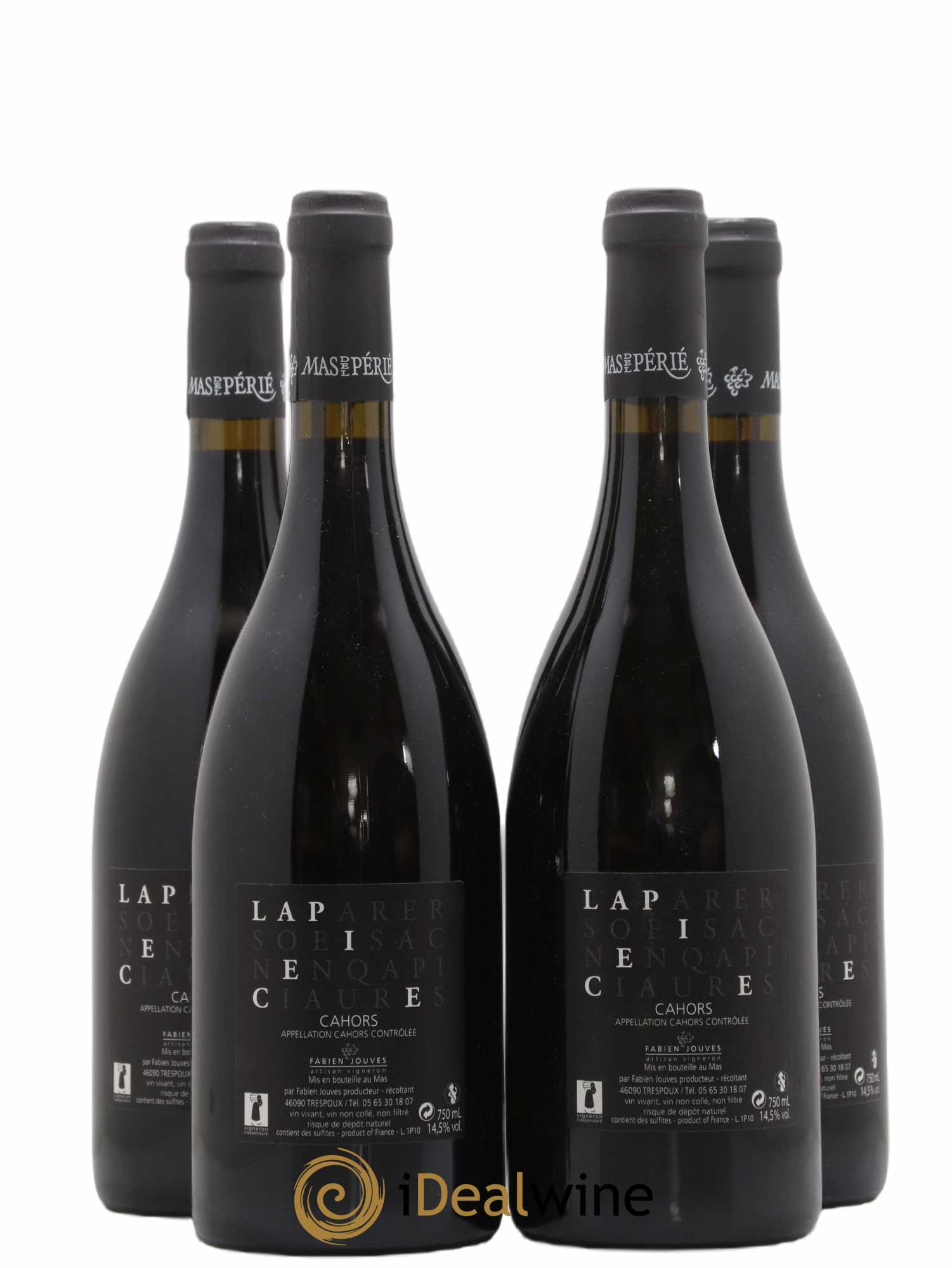 Cahors Mas Del Périé La Pièce Fabien Jouves 2010 - Lot de 4 bouteilles - 1
