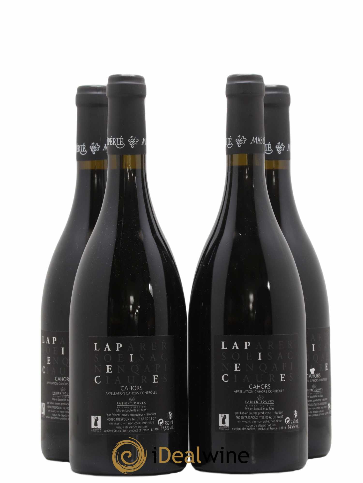 Cahors Mas Del Périé  La Pièce Fabien Jouves  2010 - Lot de 4 bouteilles - 1