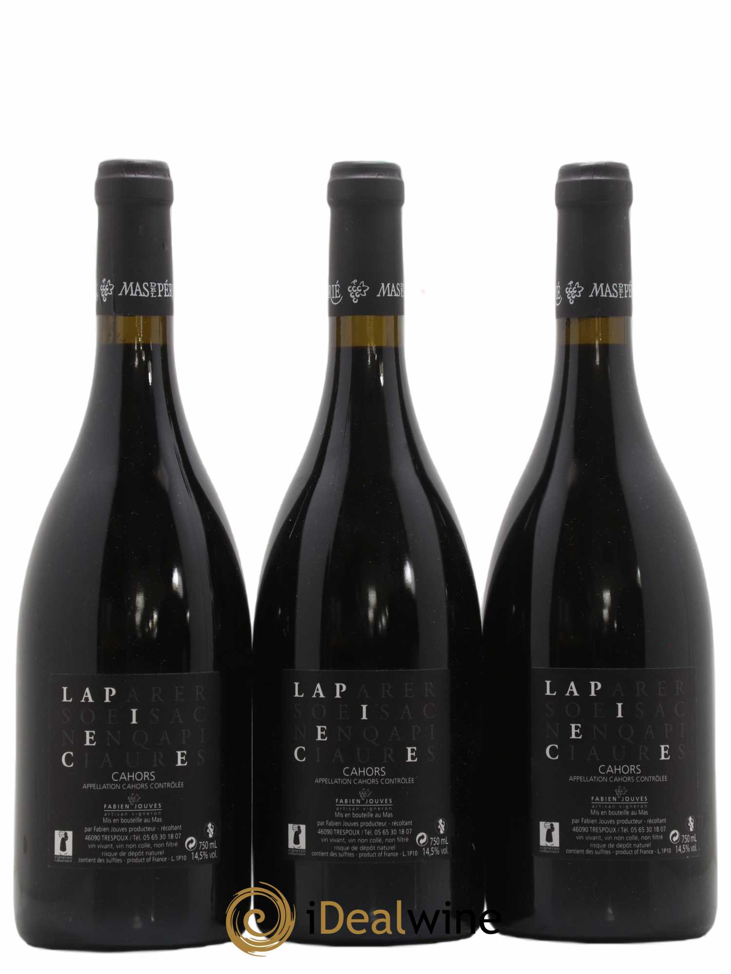 Cahors Mas Del Périé La Pièce Fabien Jouves 2010 - Lot de 3 bouteilles - 1