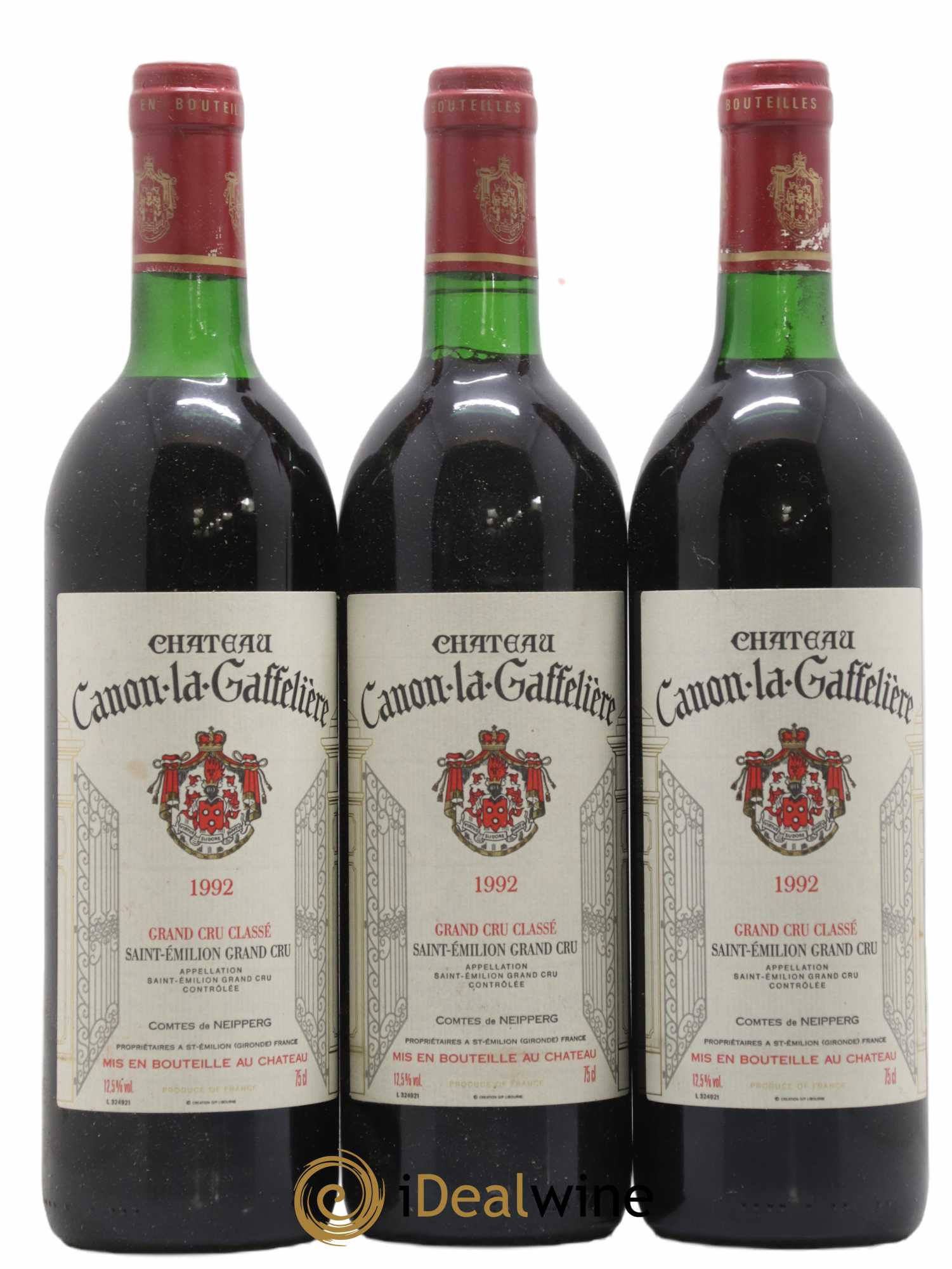 Château Canon la Gaffelière 1er Grand Cru Classé B 1992 - Lot de 3 bouteilles - 0