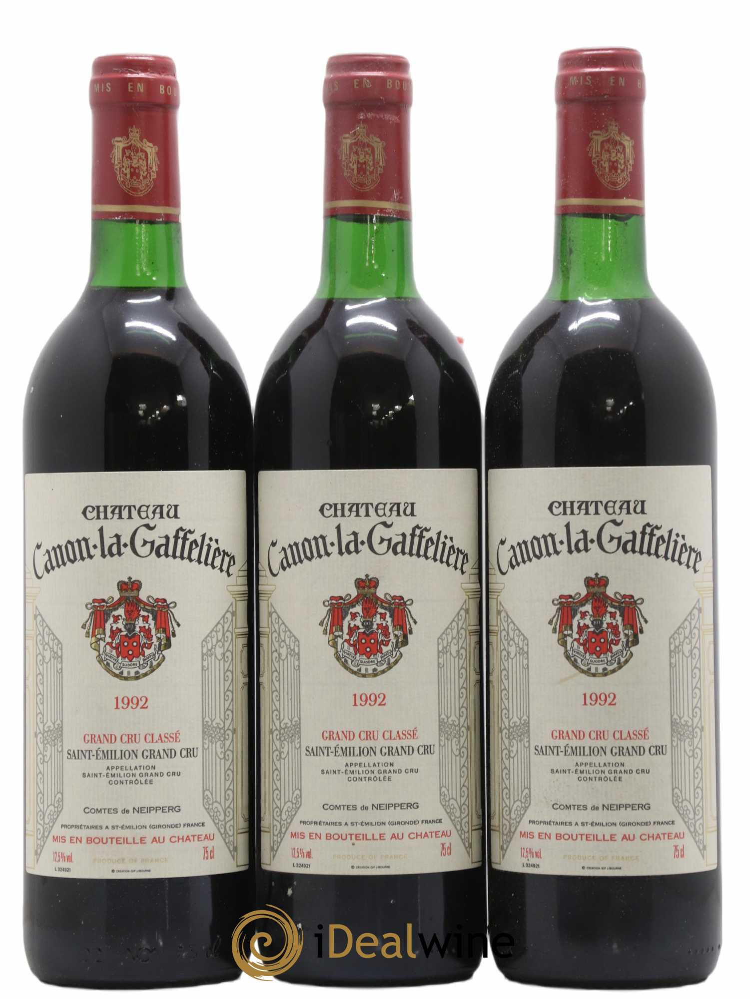 Château Canon la Gaffelière 1er Grand Cru Classé B  1992 - Lot of 3 bottles - 0