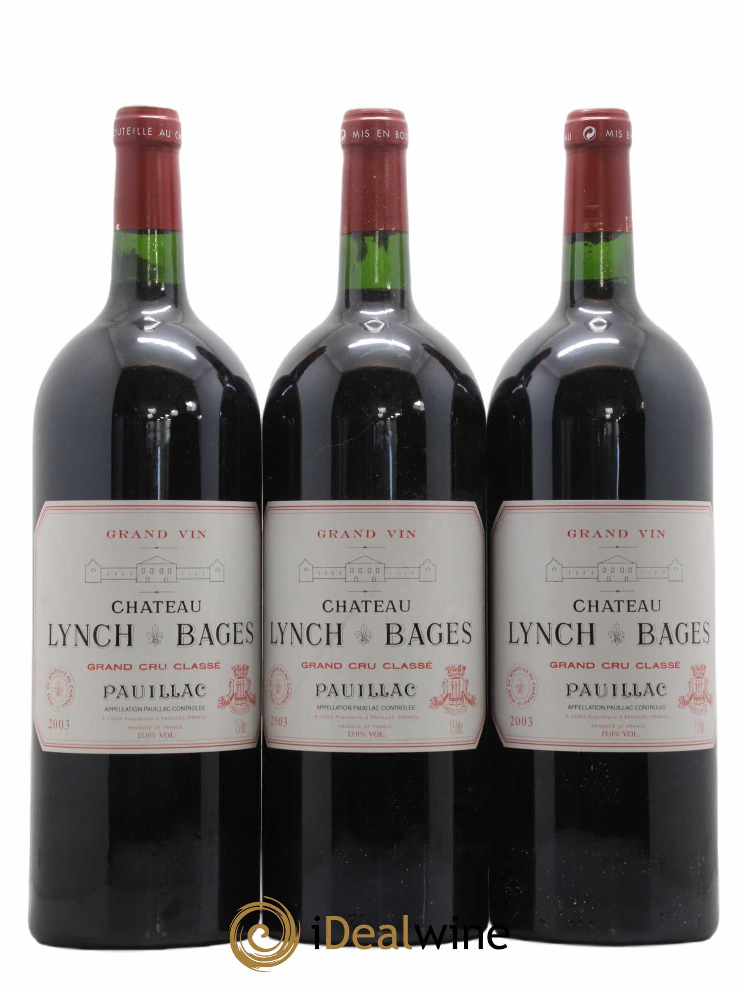 Château Lynch Bages 5ème Grand Cru Classé  2003 - Lot of 6 magnums - 1
