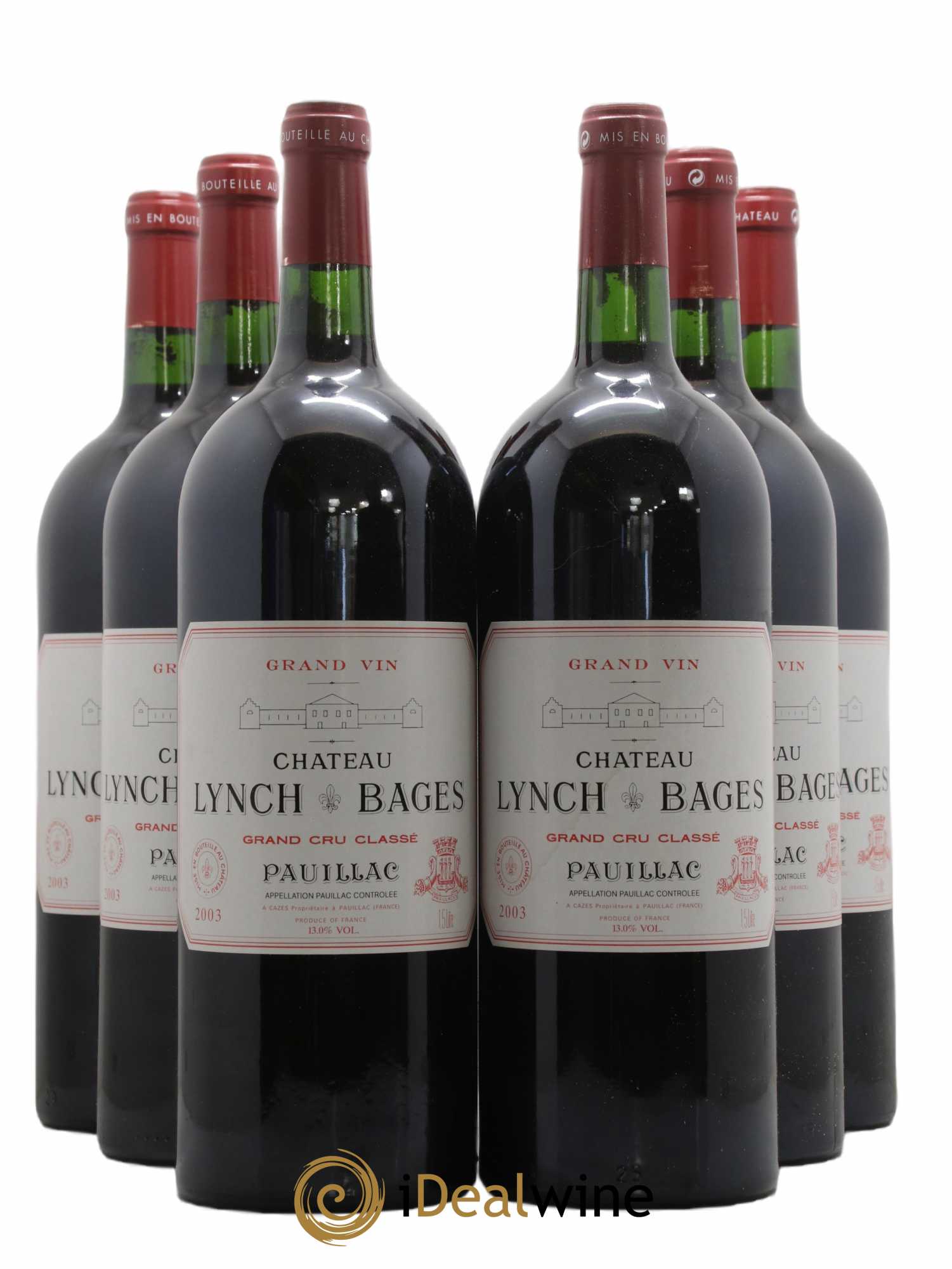 Château Lynch Bages 5ème Grand Cru Classé  2003 - Lot of 6 magnums - 0