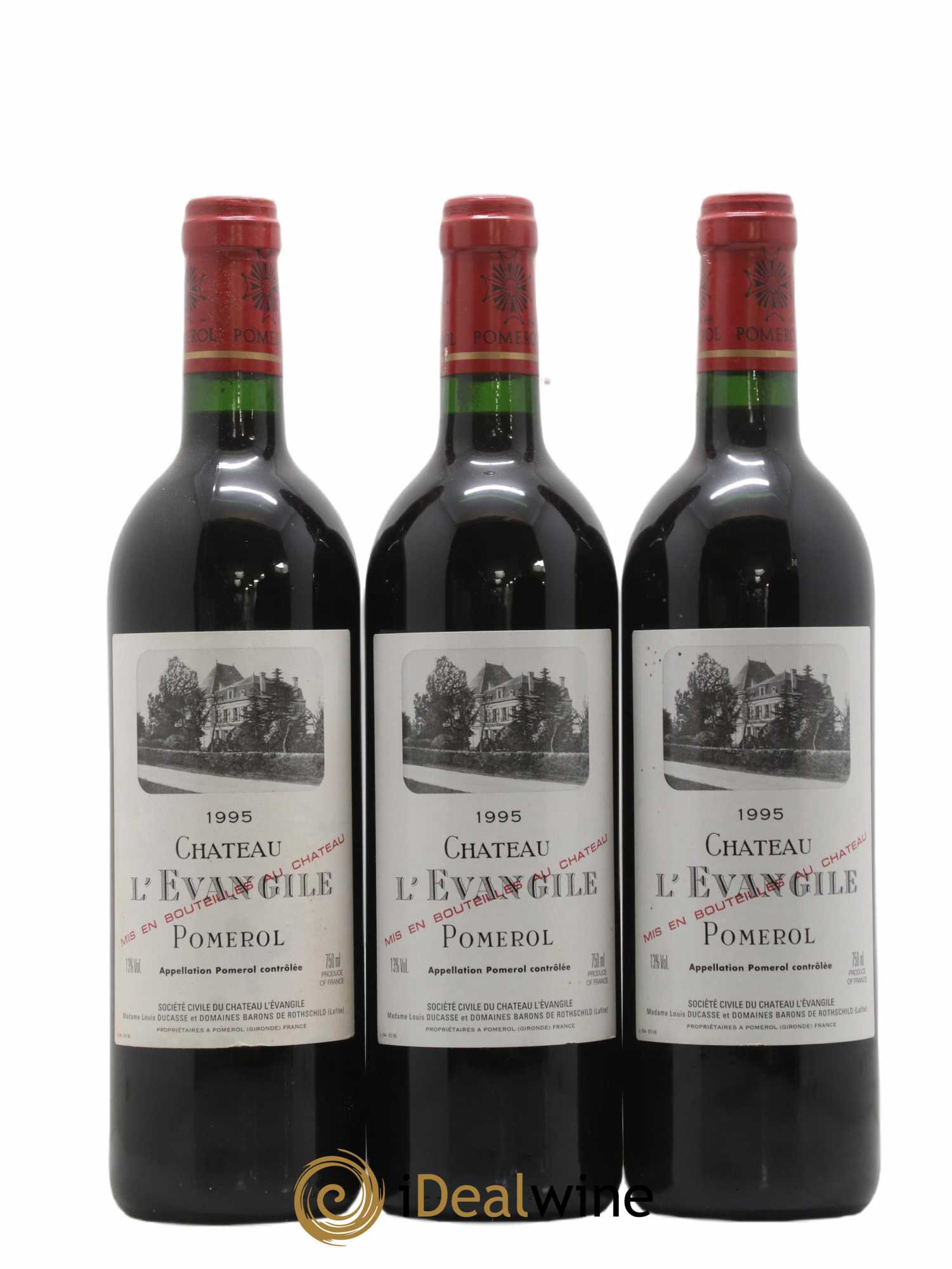 Château l' Évangile  1995 - Lot de 3 bouteilles - 0