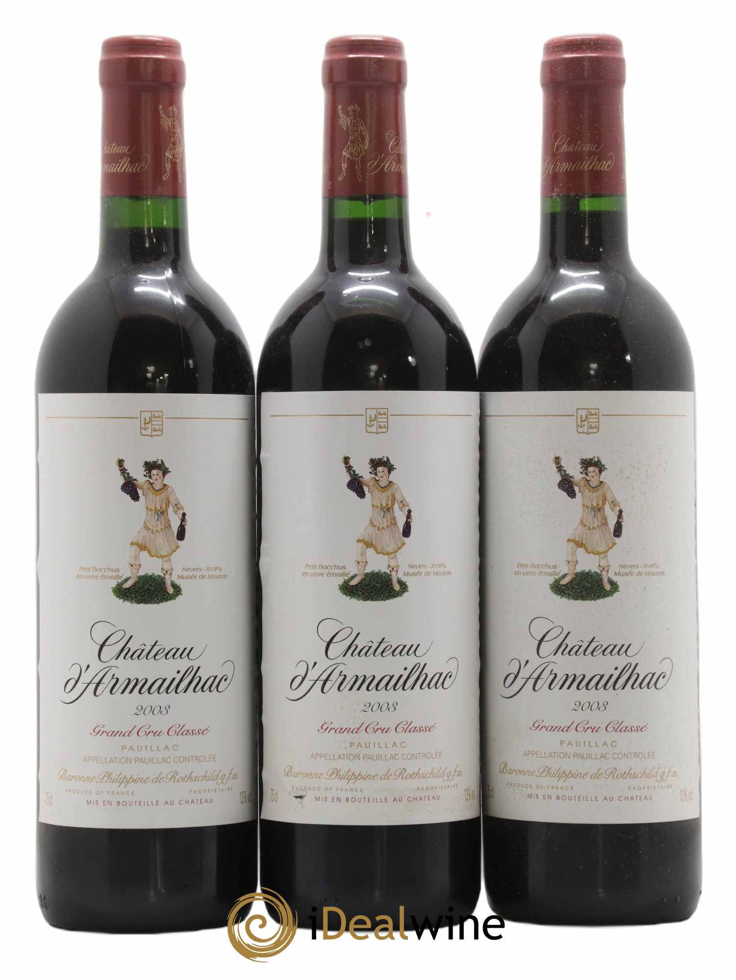 Château d' Armailhac - Mouton Baron(ne) Philippe 5ème Grand Cru Classé  2003 - Lot de 12 bouteilles - 2