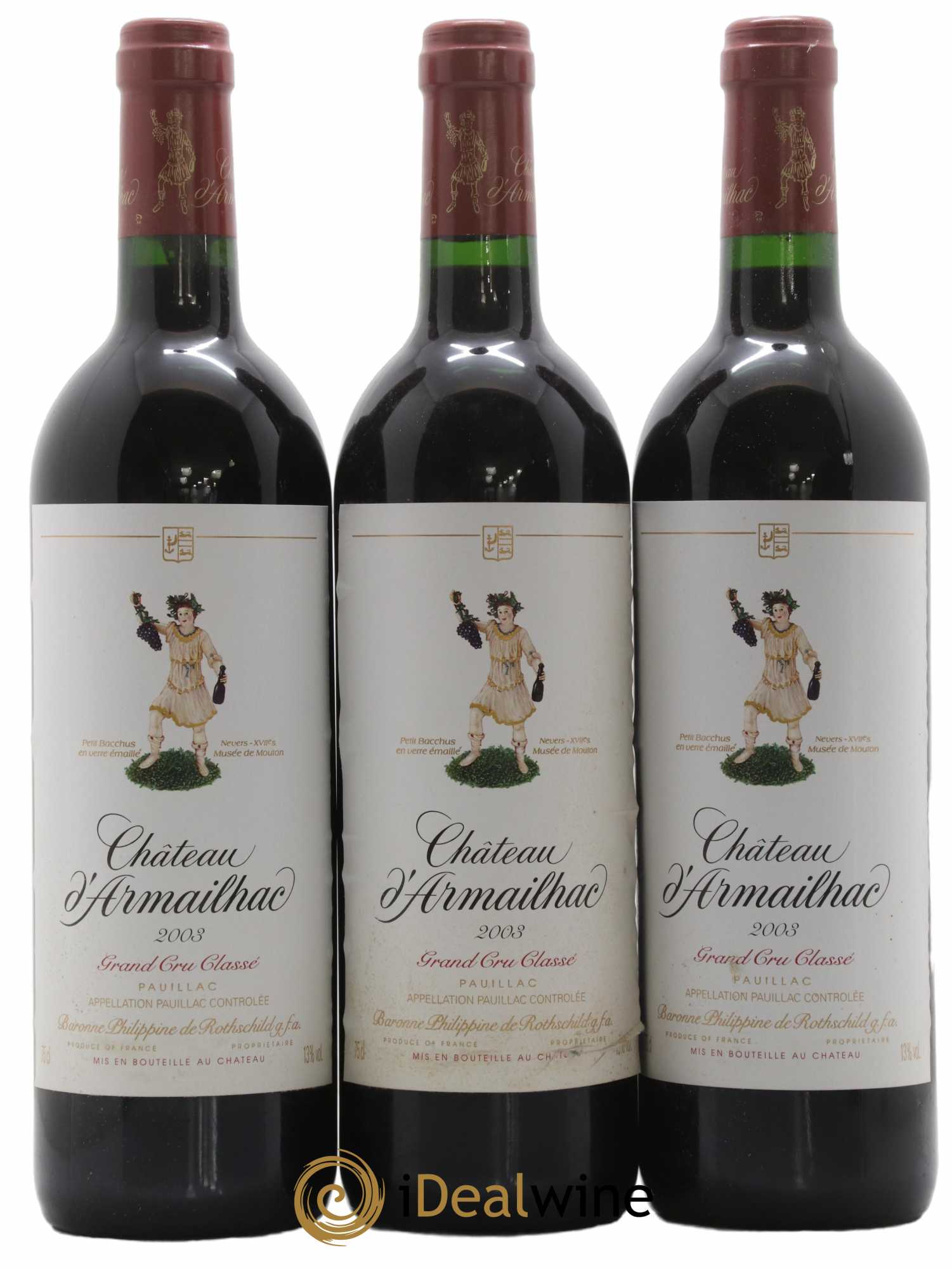 Château d' Armailhac - Mouton Baron(ne) Philippe 5ème Grand Cru Classé  2003 - Lot de 12 bouteilles - 4