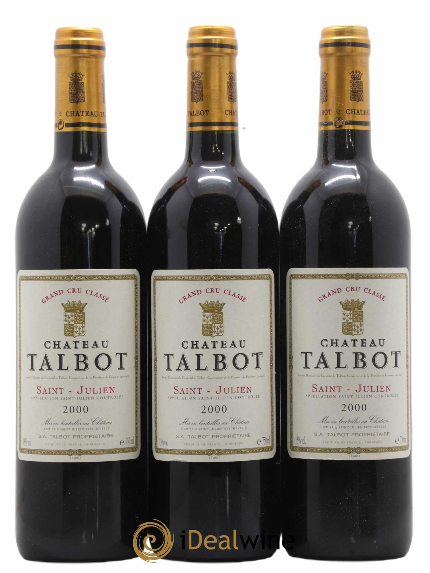 Château Talbot 4ème Grand Cru Classé 2000 - Lot of 6 bottles - 1