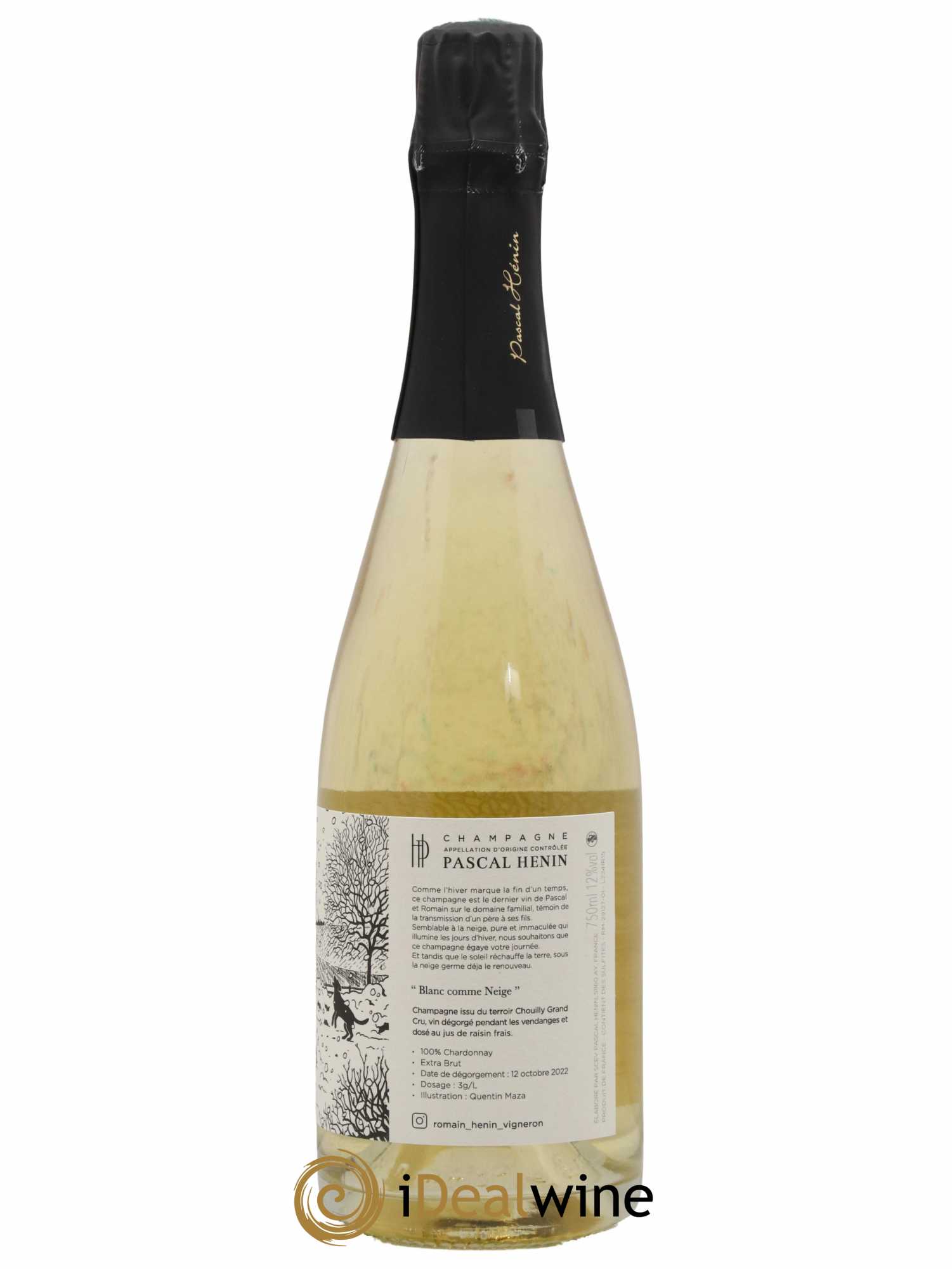 Champagne Blanc Comme Neige Extra Brut Quentin Maza - Lot de 1 bouteille - 1