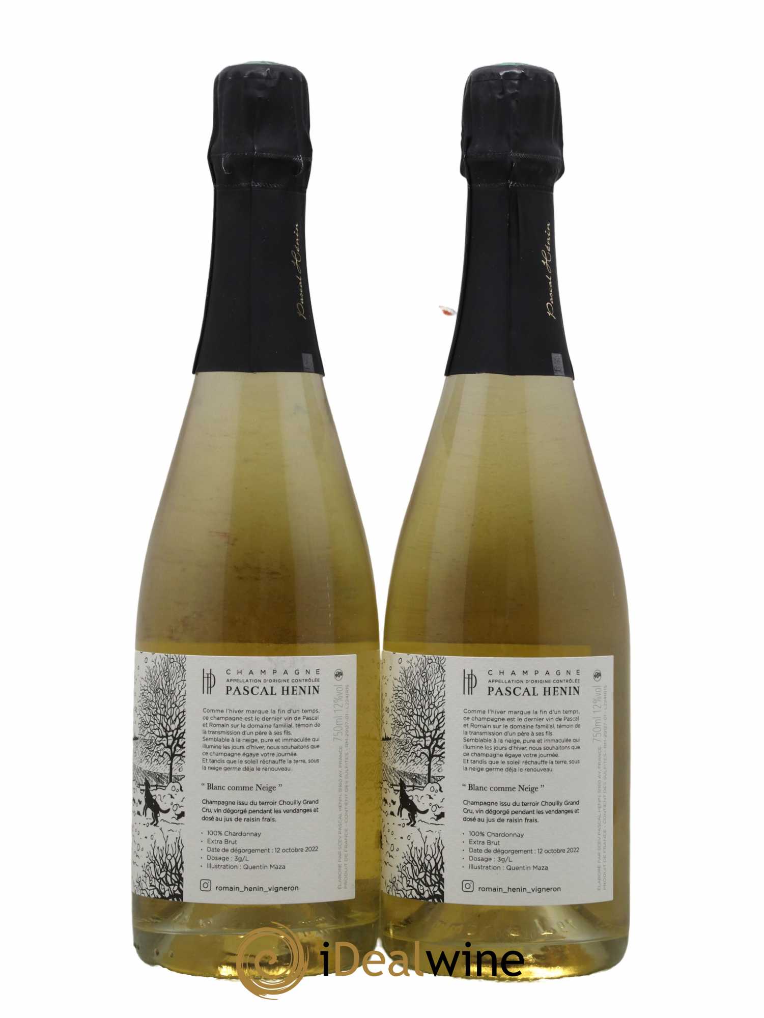 Blanc Comme Neige Pascal Henin - Romain Henin - Lot de 2 bouteilles - 1