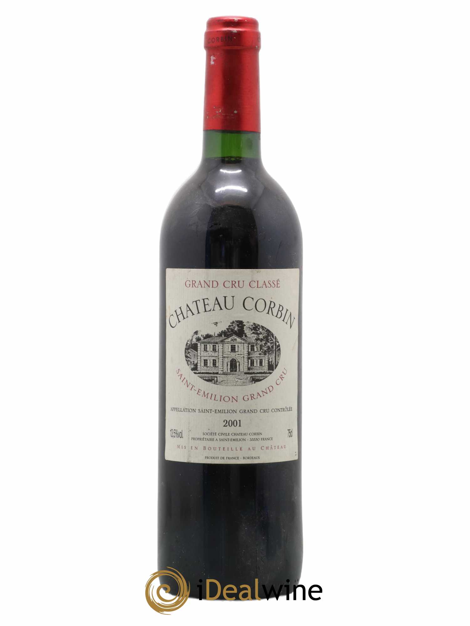 Château Corbin Grand Cru Classé 2001 - Lot de 1 bouteille - 0