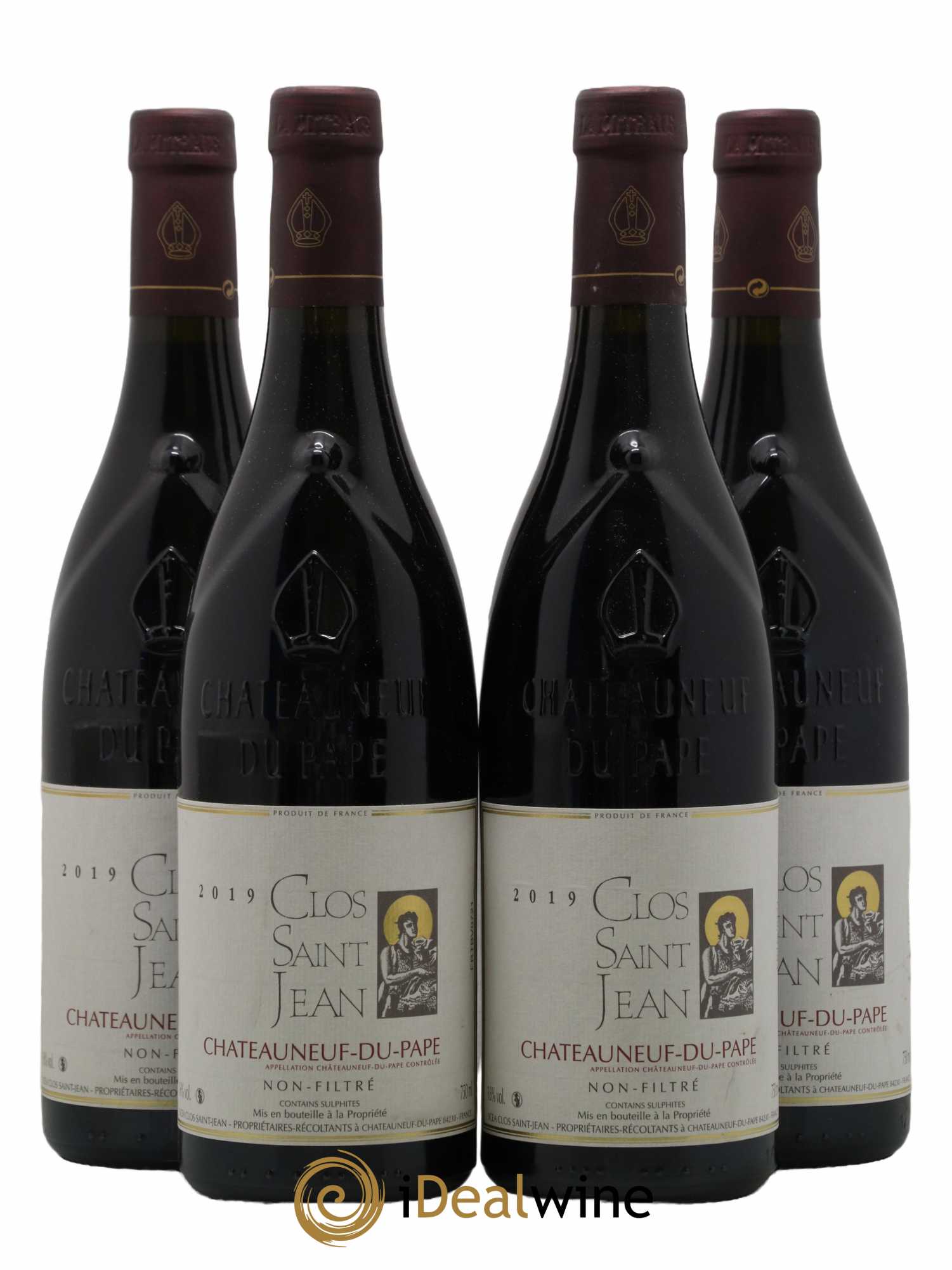 Châteauneuf-du-Pape Clos Saint-Jean Pascal et Vincent Maurel  2019 - Lot of 4 bottles - 0