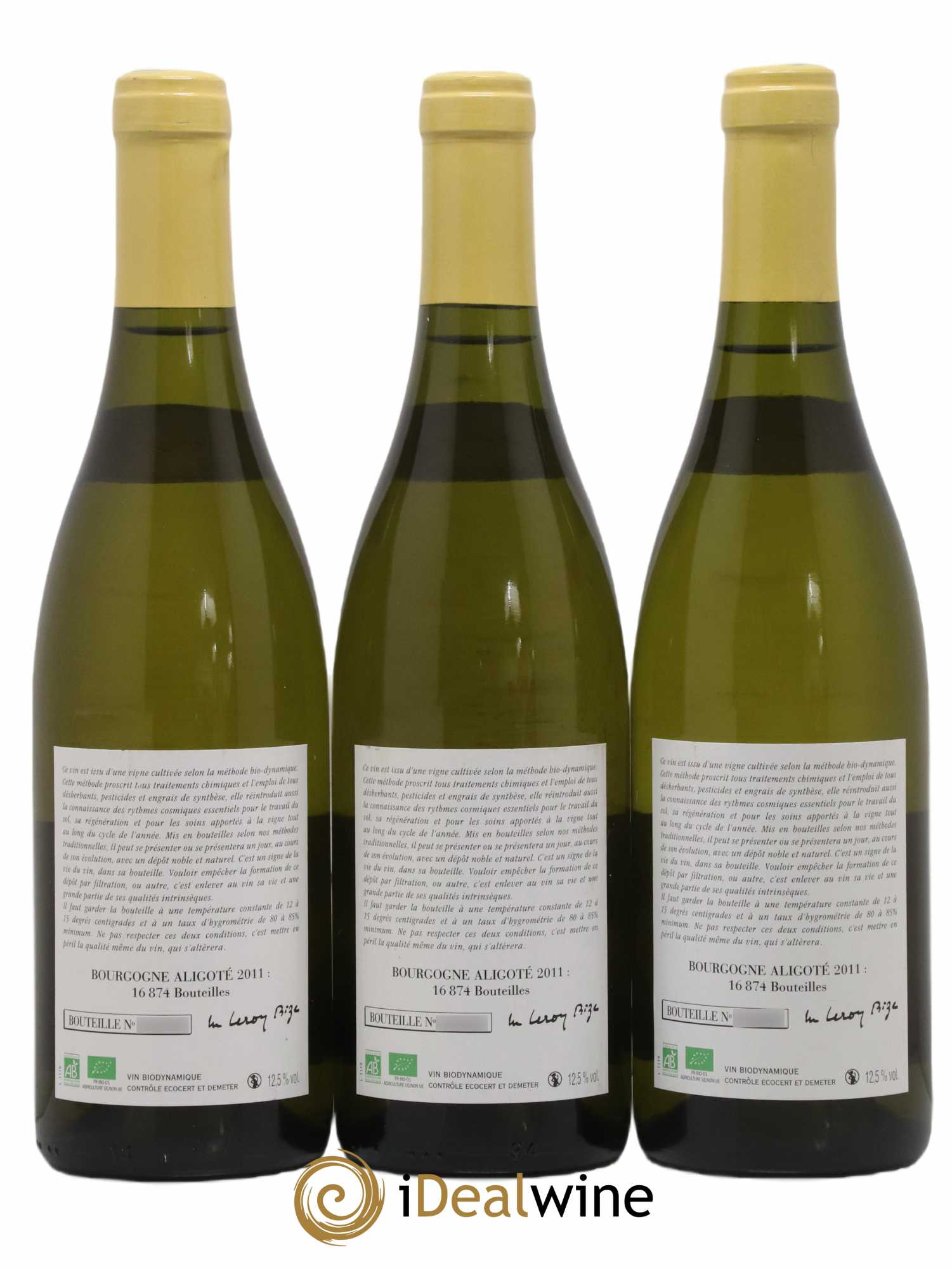Bourgogne Aligoté Leroy (Domaine) 2011 - Lot de 3 bouteilles - 1