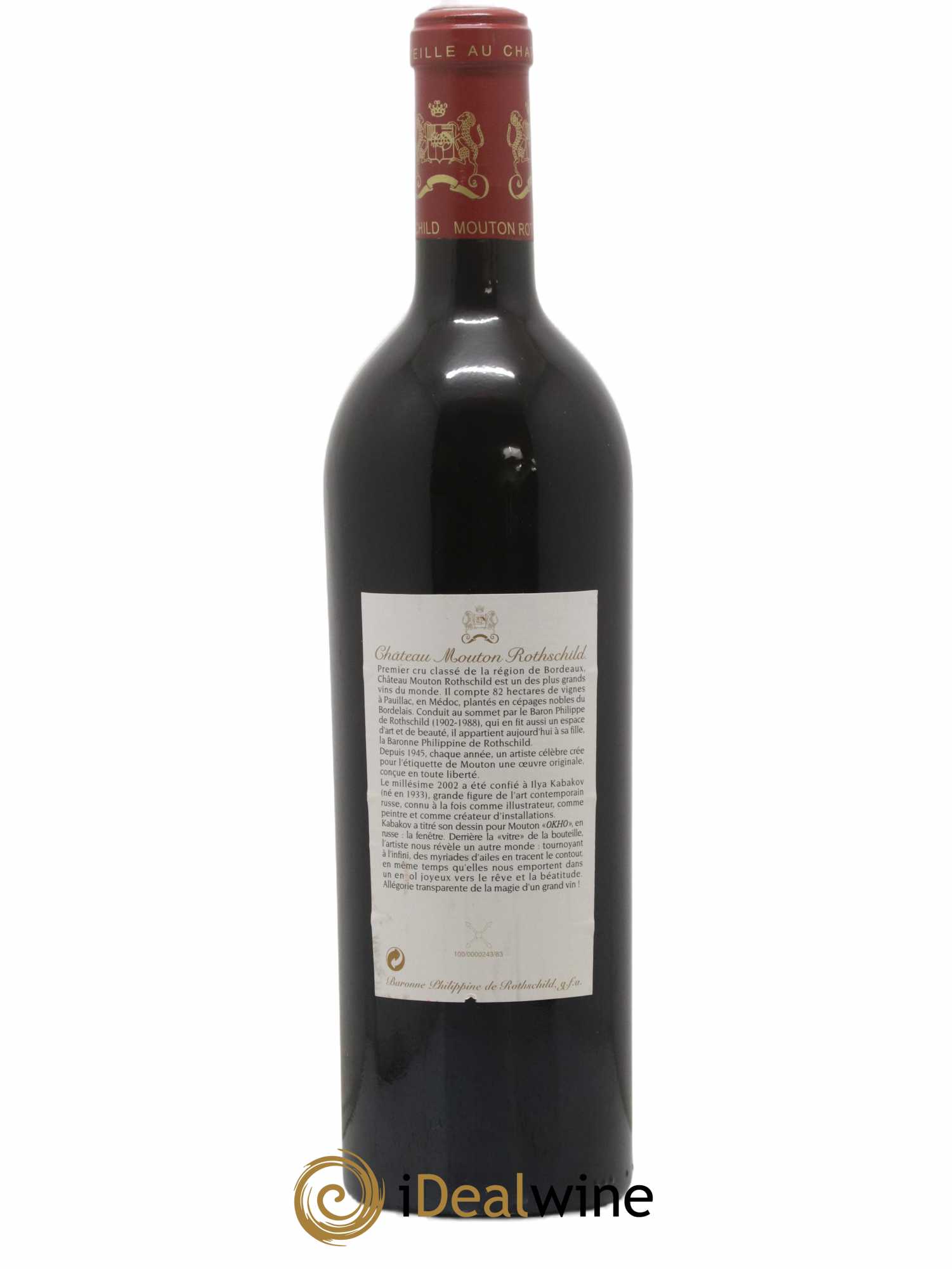 Château Mouton Rothschild 1er Grand Cru Classé 2002 - Lot de 1 bouteille - 1