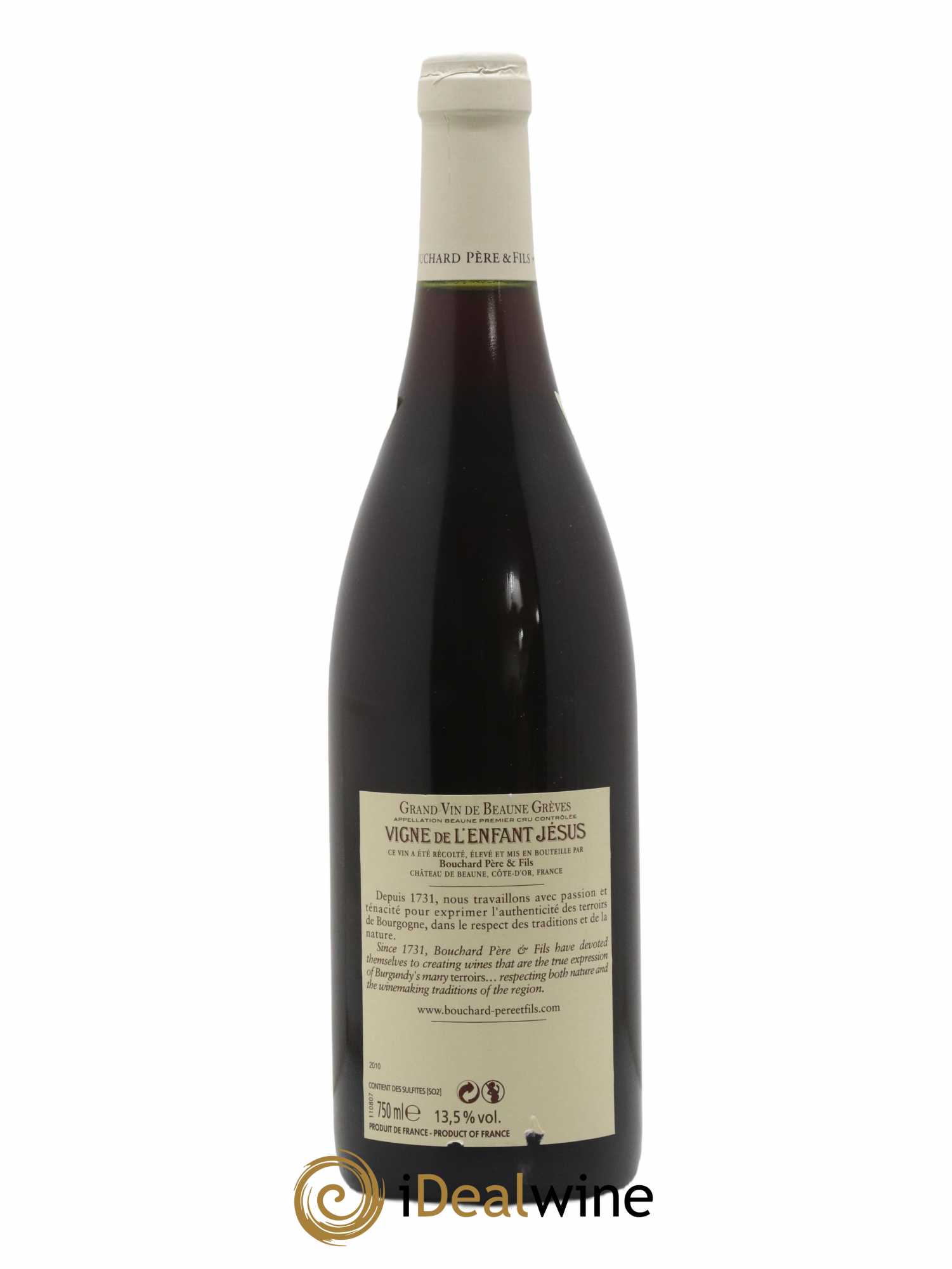 Beaune 1er Cru Grèves - Vigne de l'Enfant Jésus Bouchard Père & Fils 2010 - Lot de 1 bouteille - 1