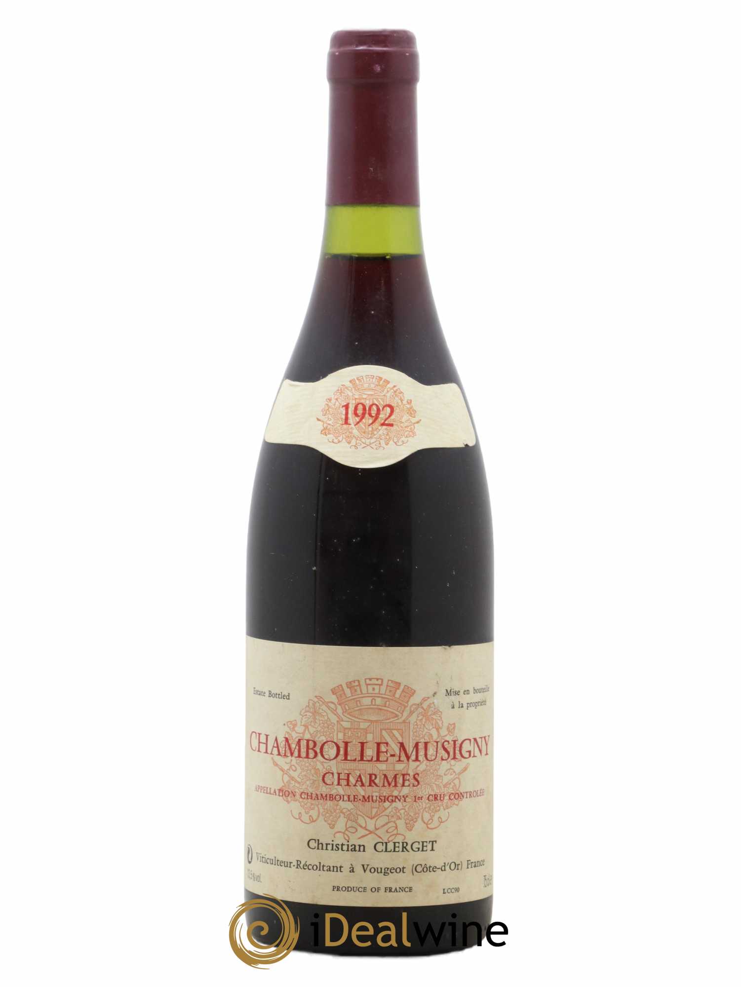 Chambolle-Musigny 1er Cru Les Charmes Christian Clerget 1992 - Lot de 1 bouteille - 0