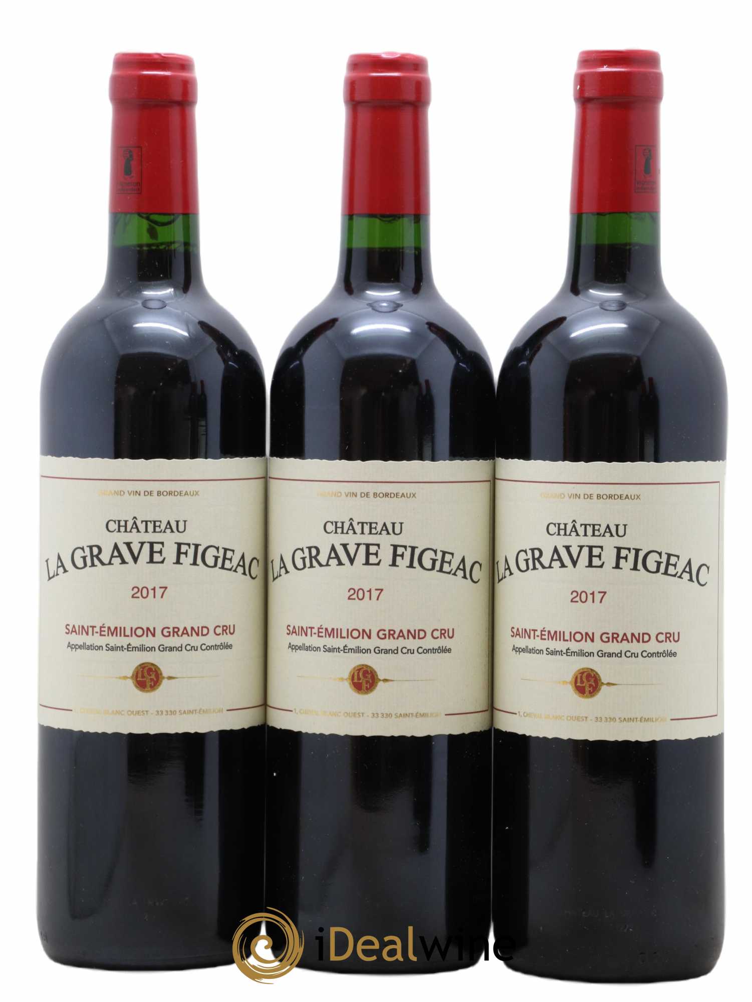 Saint-Émilion Grand Cru Château La Grave Figeac 2017 - Lot de 3 bouteilles - 0