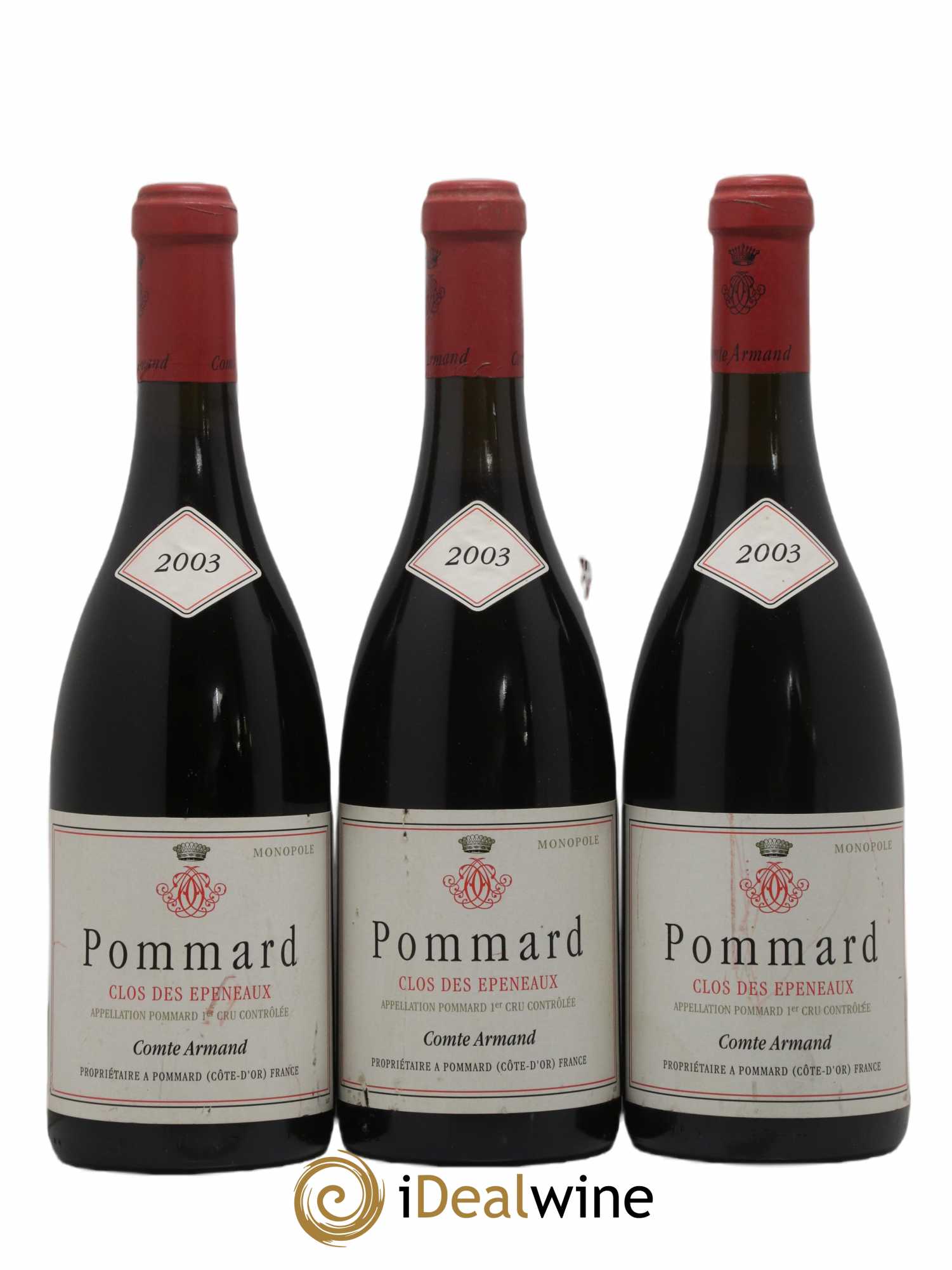 Pommard 1er Cru Clos des Epeneaux Comte Armand 2003 - Lot de 3 bouteilles - 0